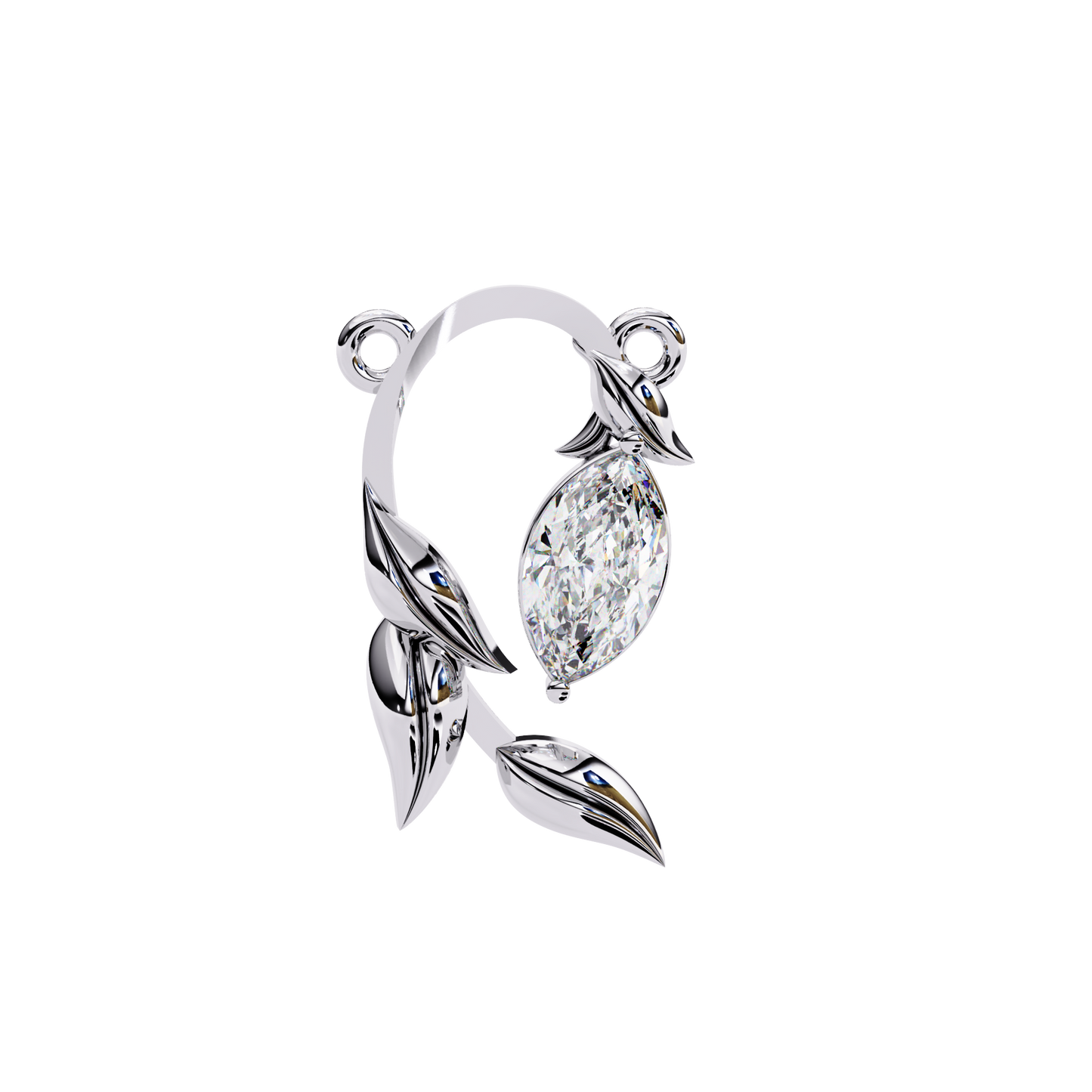 flora vine lab grown diamond pendant