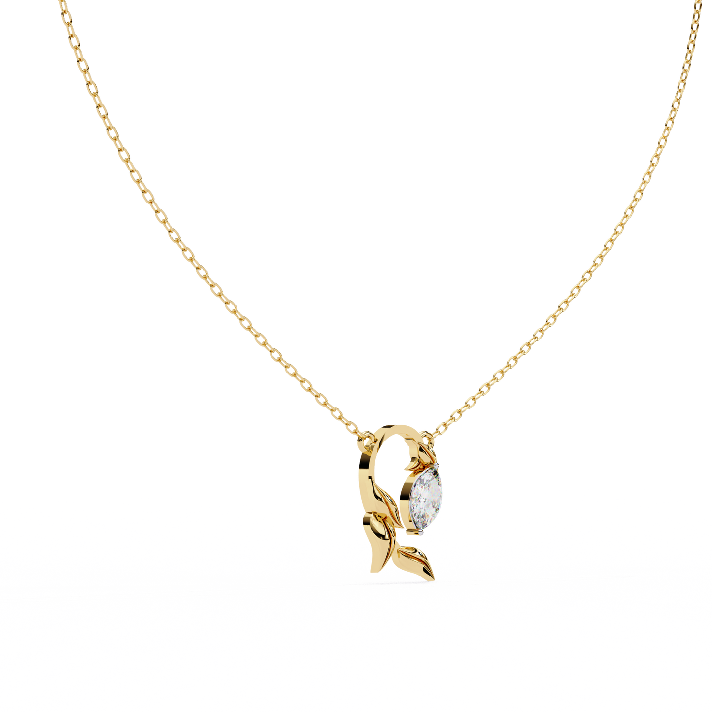 flora vine lab grown diamond pendant