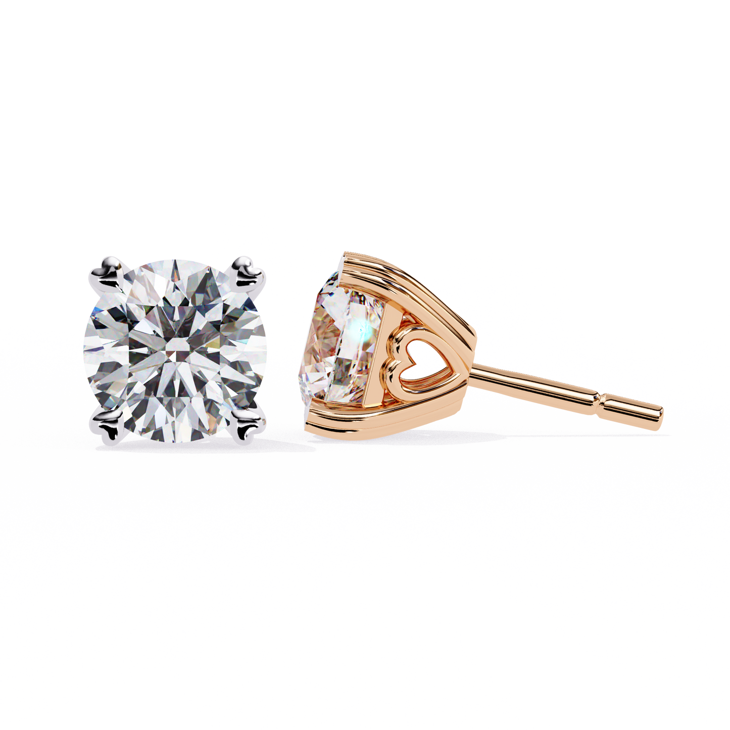 amora heart gallery lab grown diamond studs