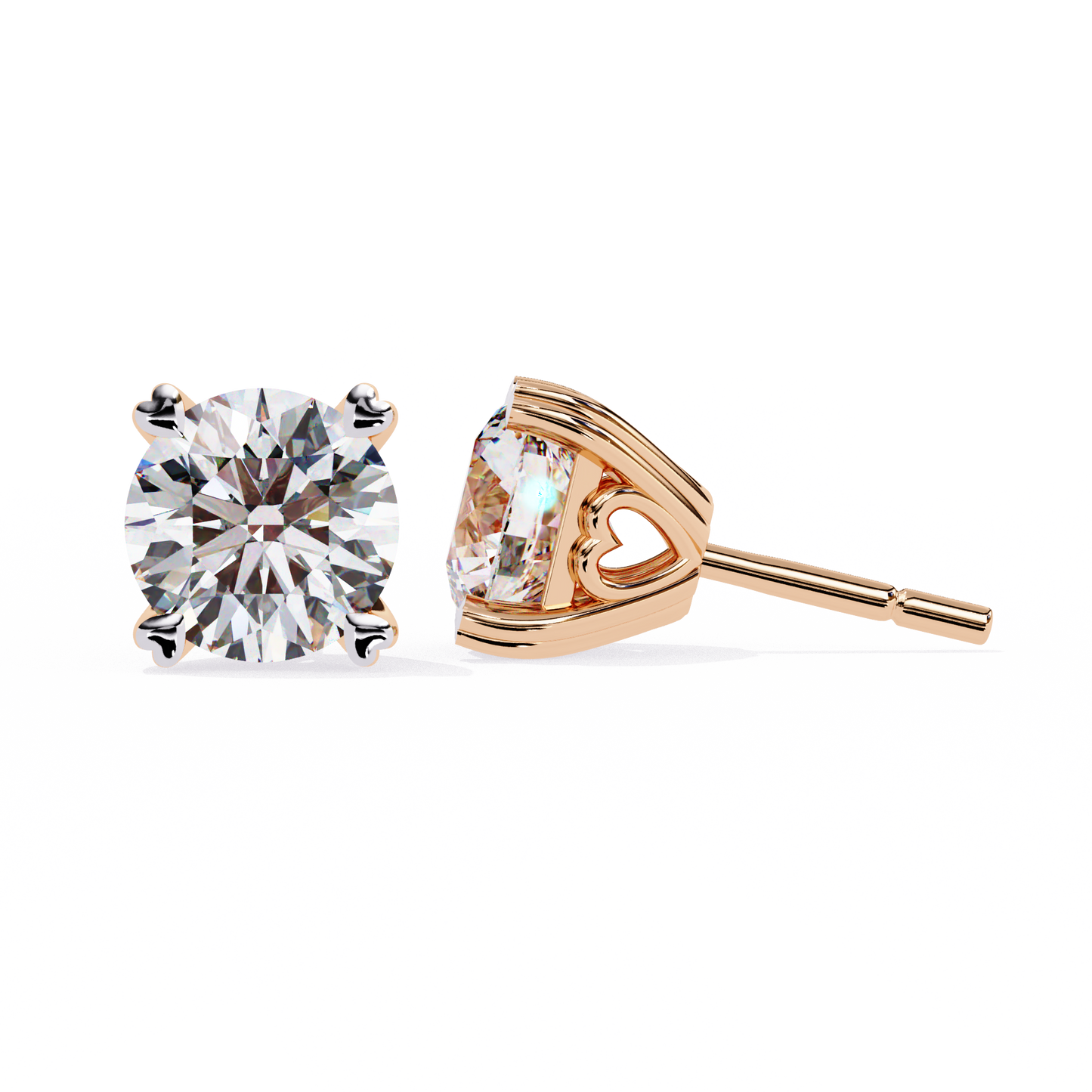 amora heart gallery lab grown diamond studs