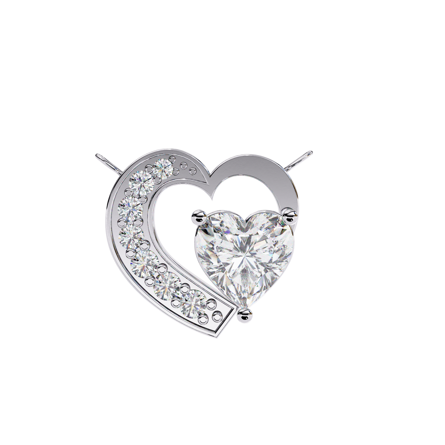 serenade heart lab grown diamond pendant