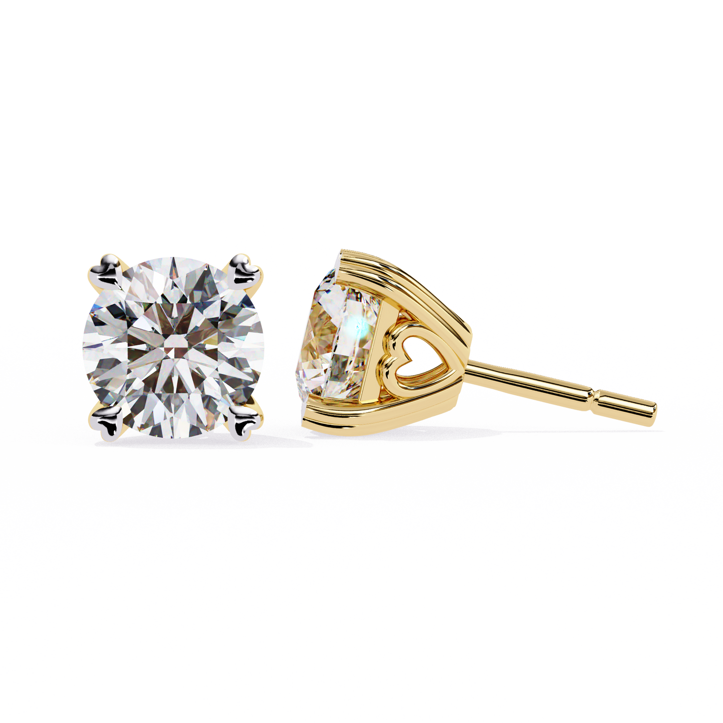 amora heart gallery lab grown diamond studs