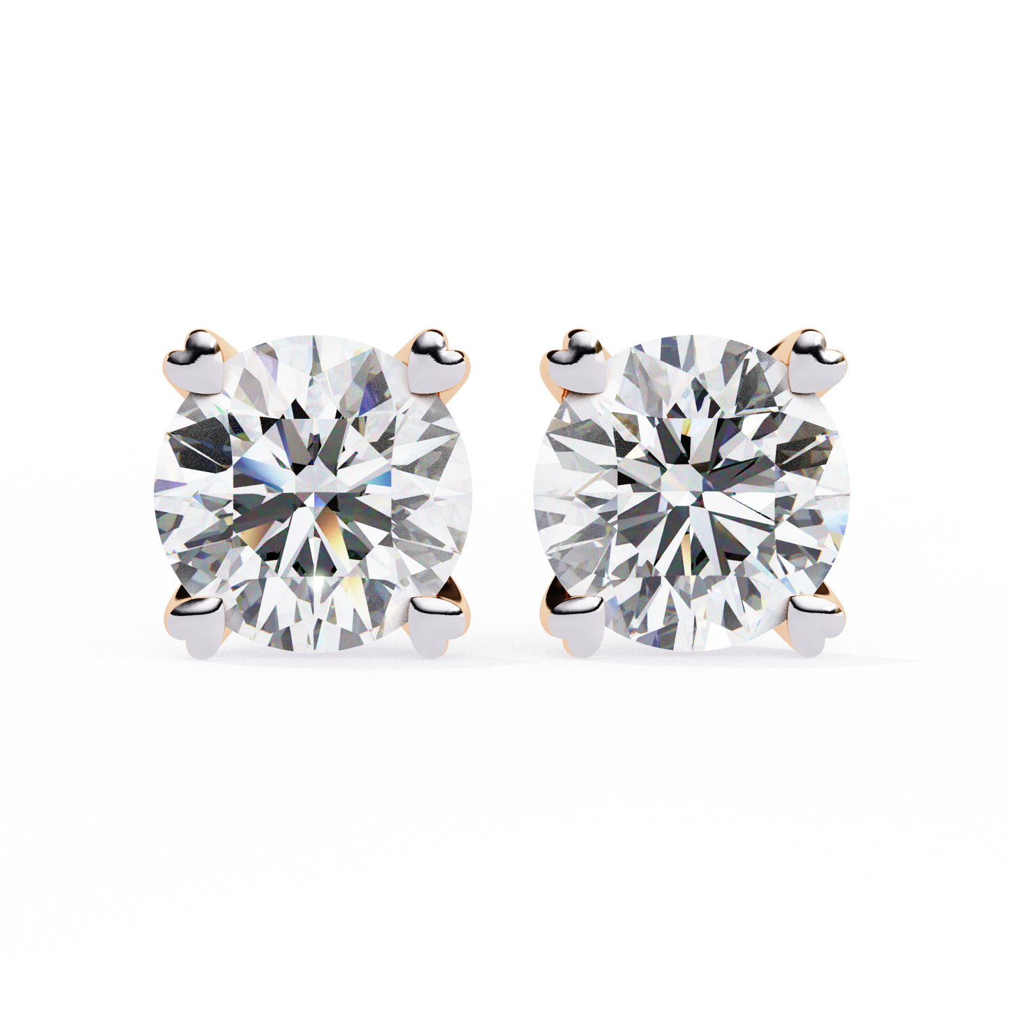 amora heart gallery lab grown diamond studs