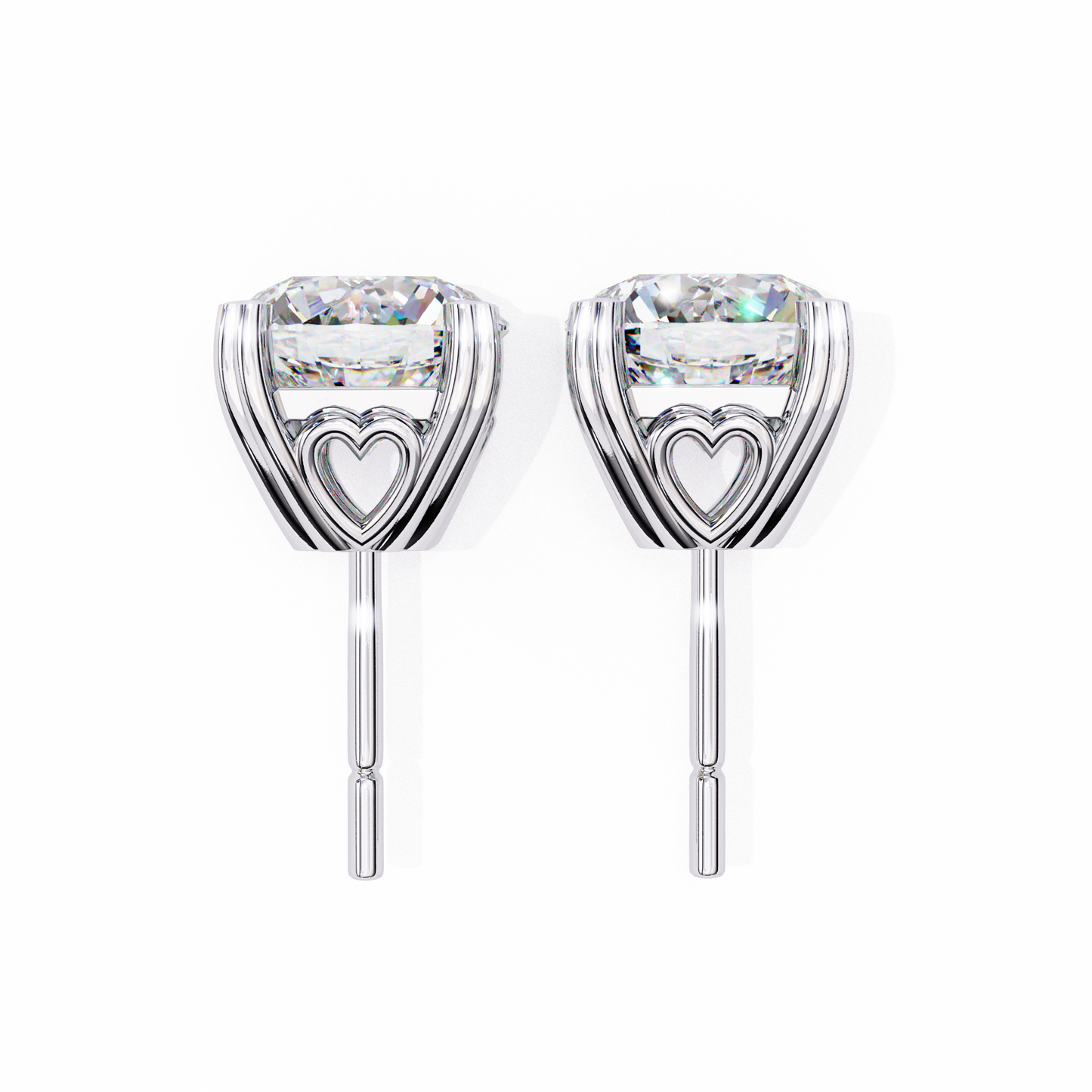 amora heart gallery lab grown diamond studs