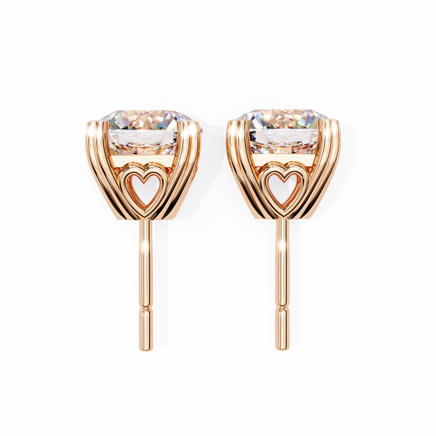 amora heart gallery lab grown diamond studs