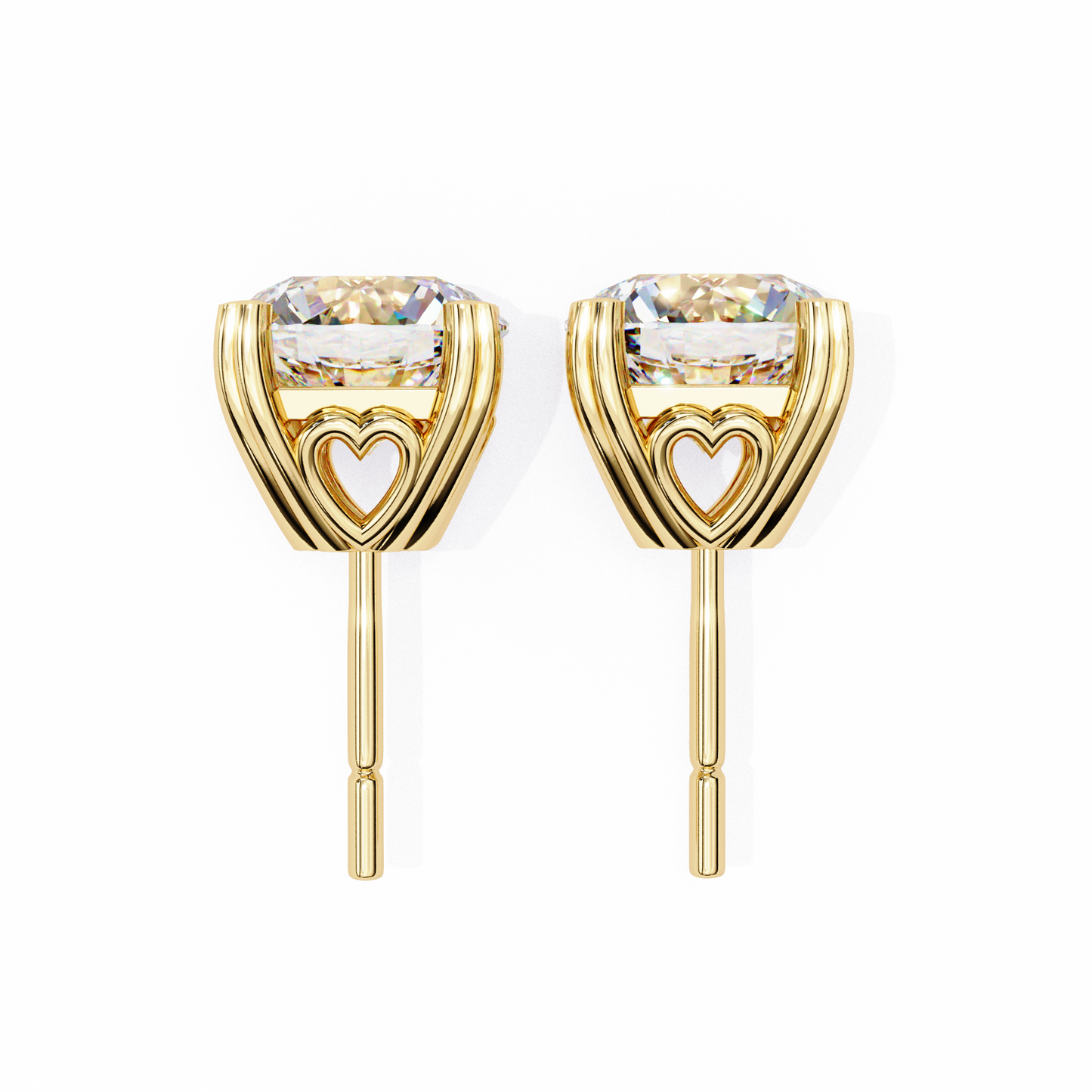 amora heart gallery lab grown diamond studs