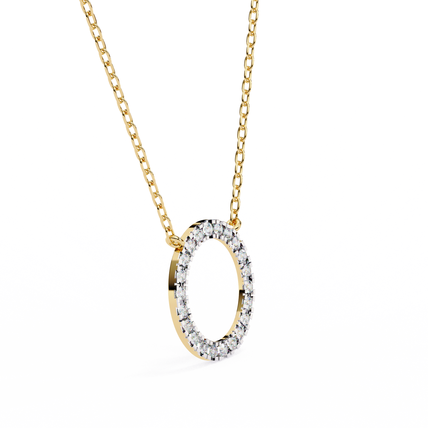 eternelle circle lab grown diamond pendant