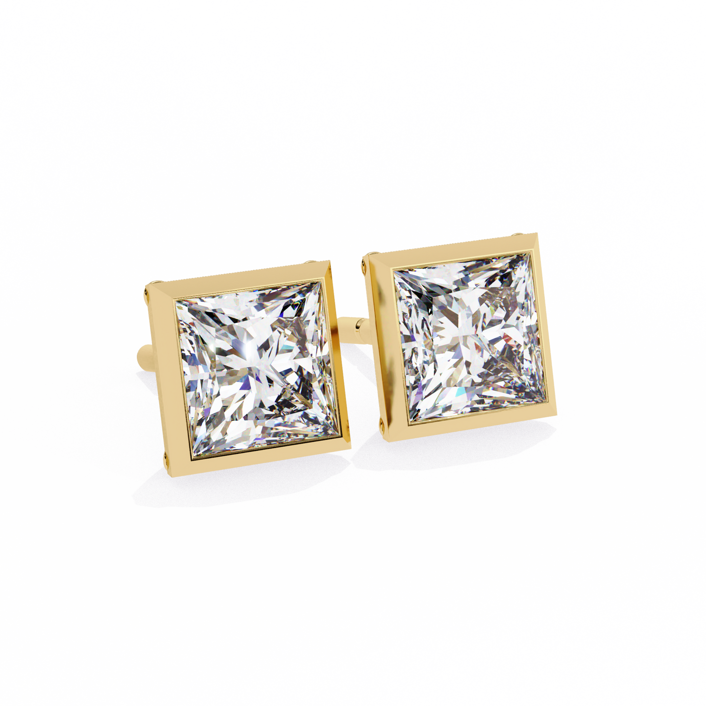 regency princess bezel lab grown diamond studs