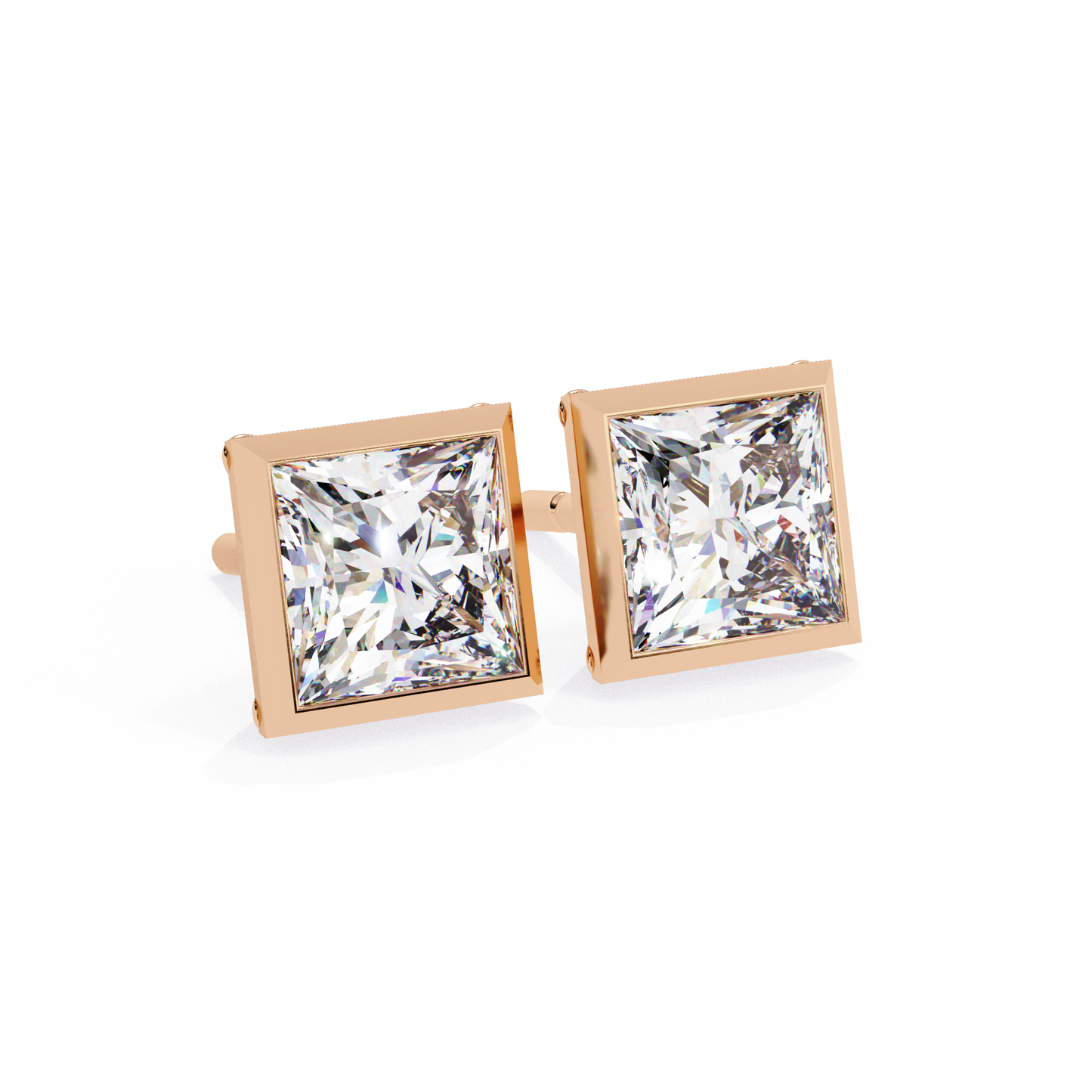 regency princess bezel lab grown diamond studs