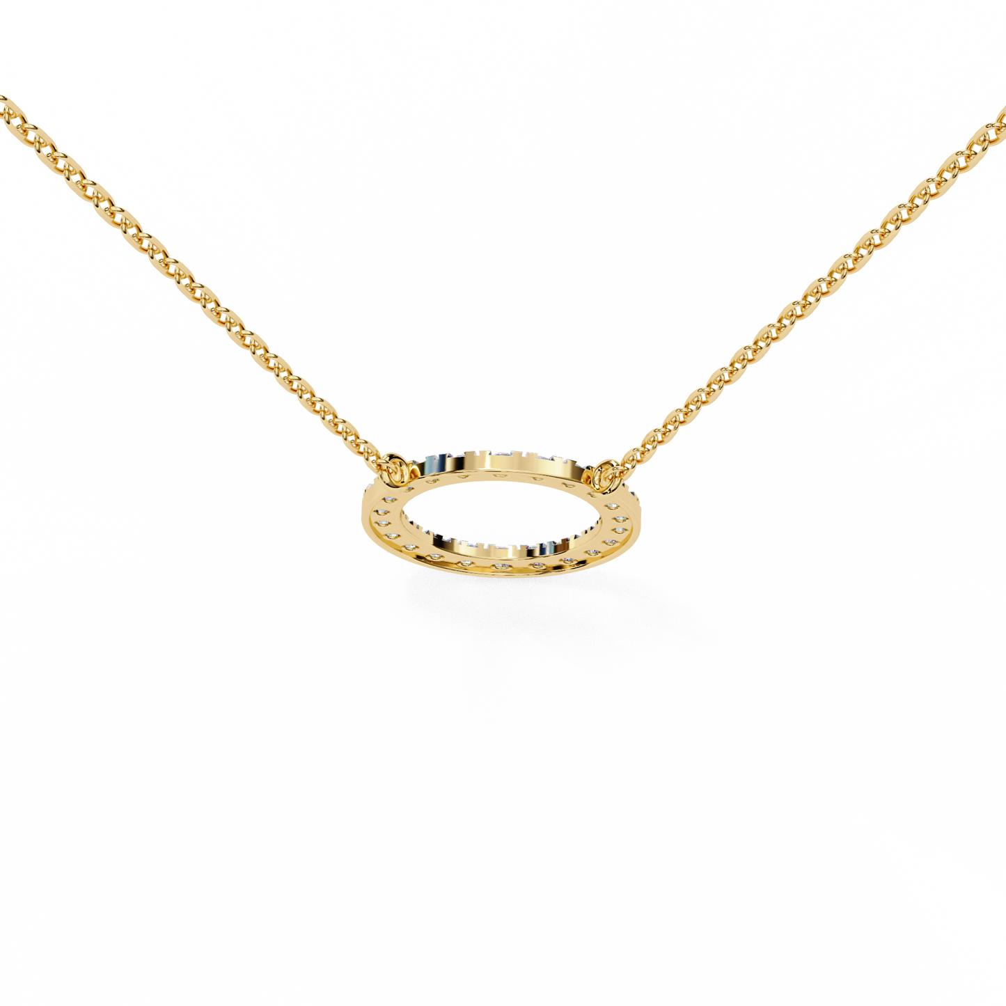 eternelle circle lab grown diamond pendant