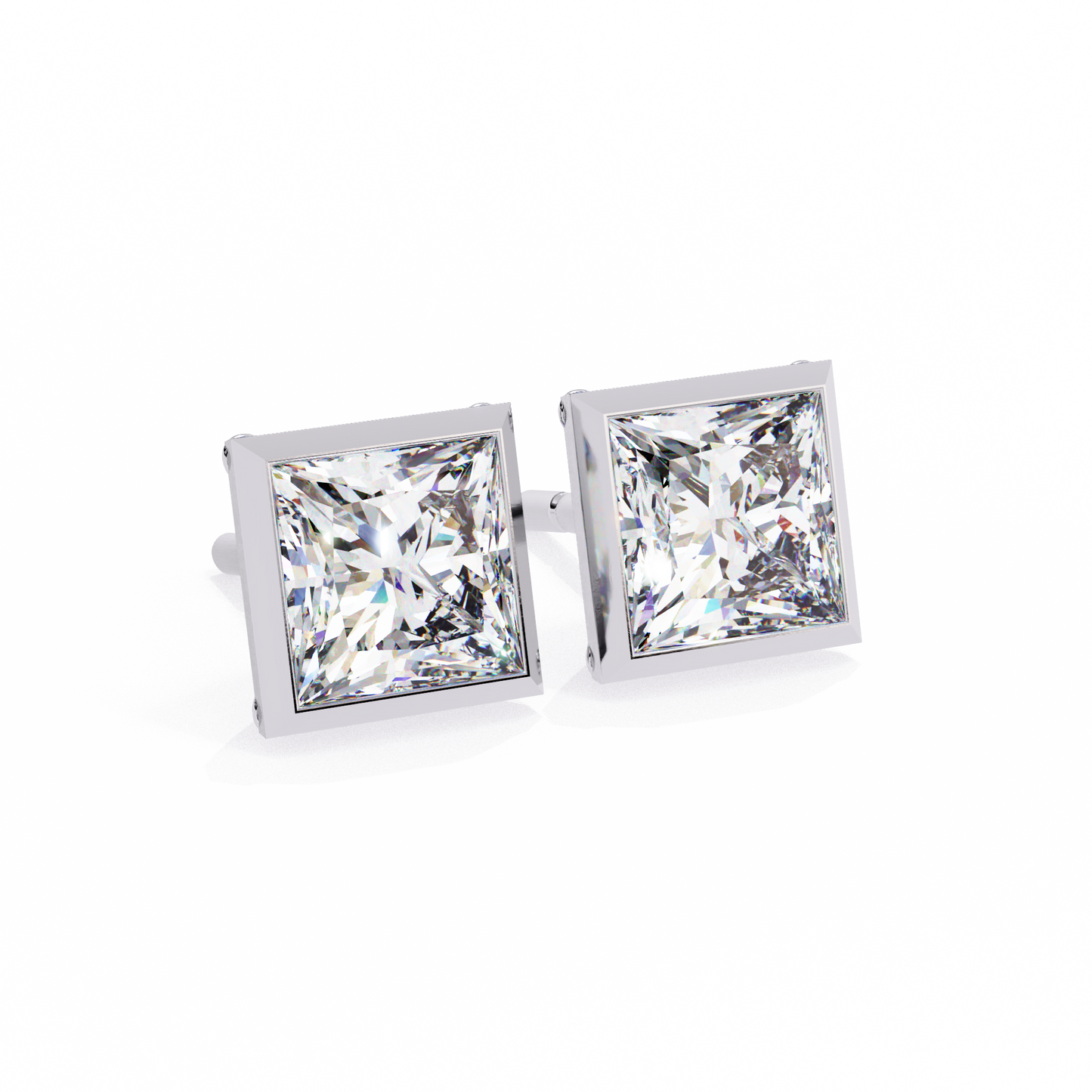regency princess bezel lab grown diamond studs