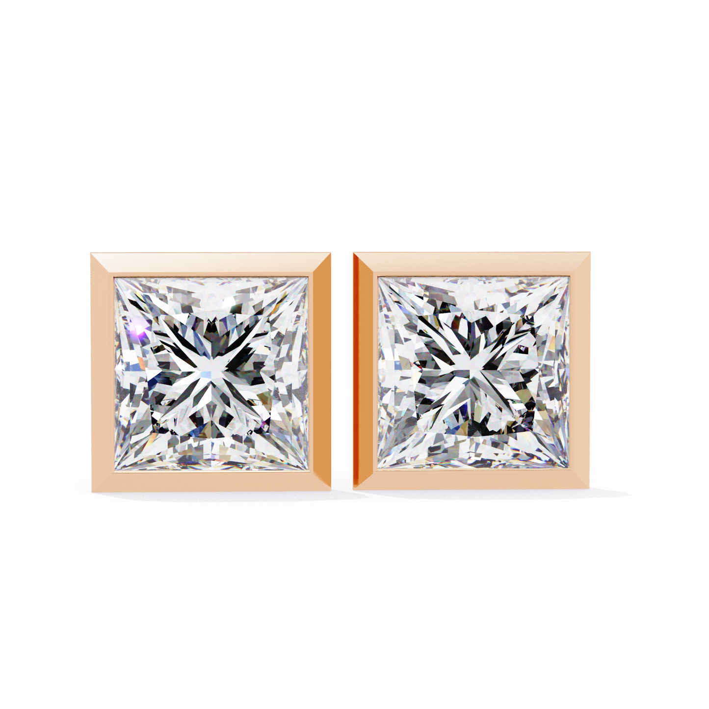 regency princess bezel lab grown diamond studs