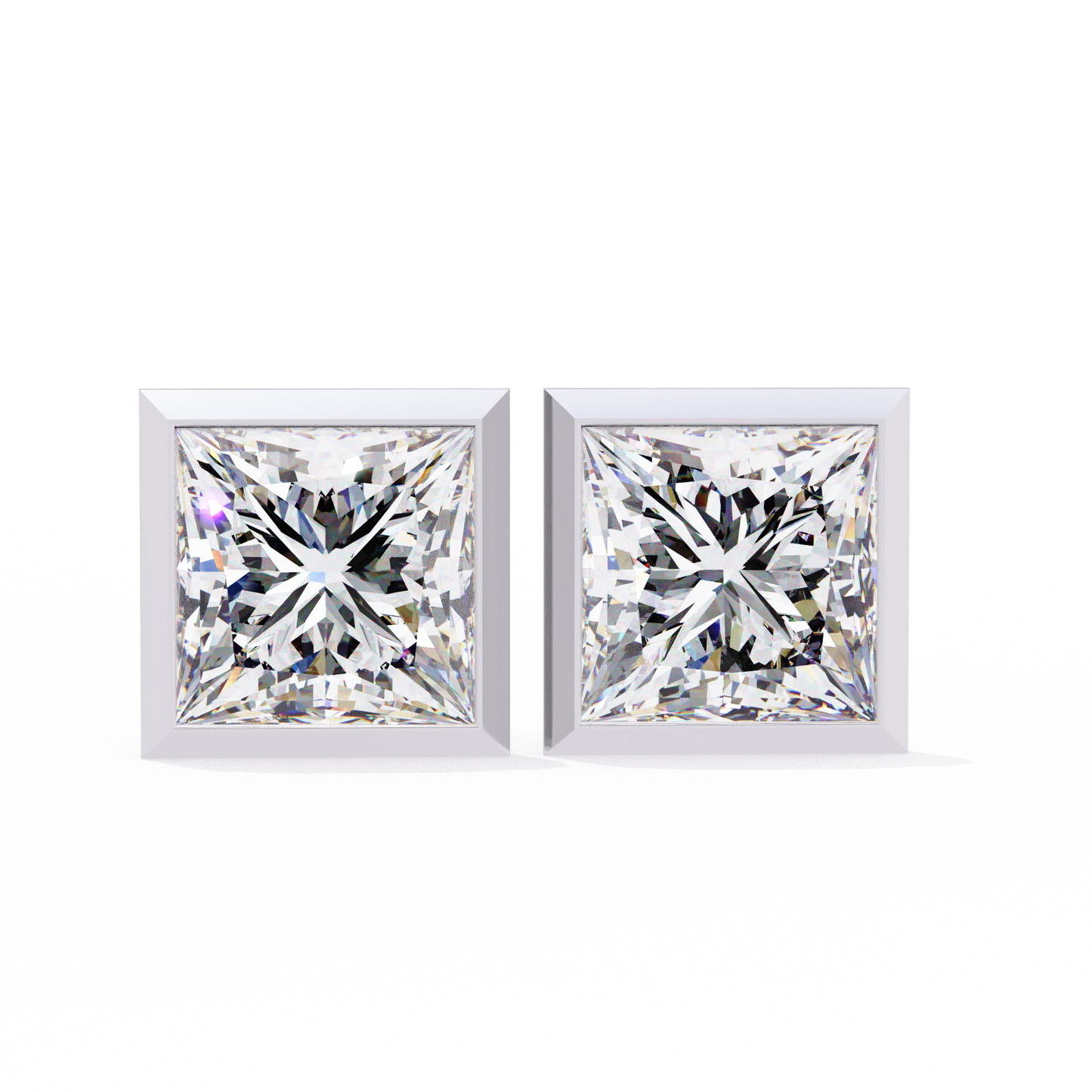 regency princess bezel lab grown diamond studs