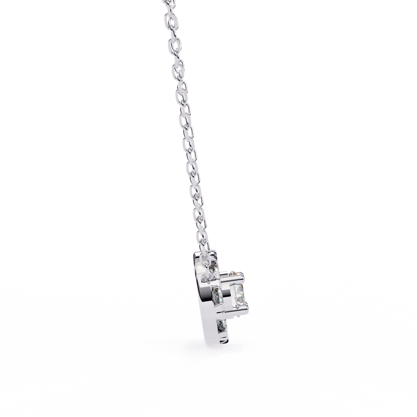 halo brilliance lab grown diamond necklace