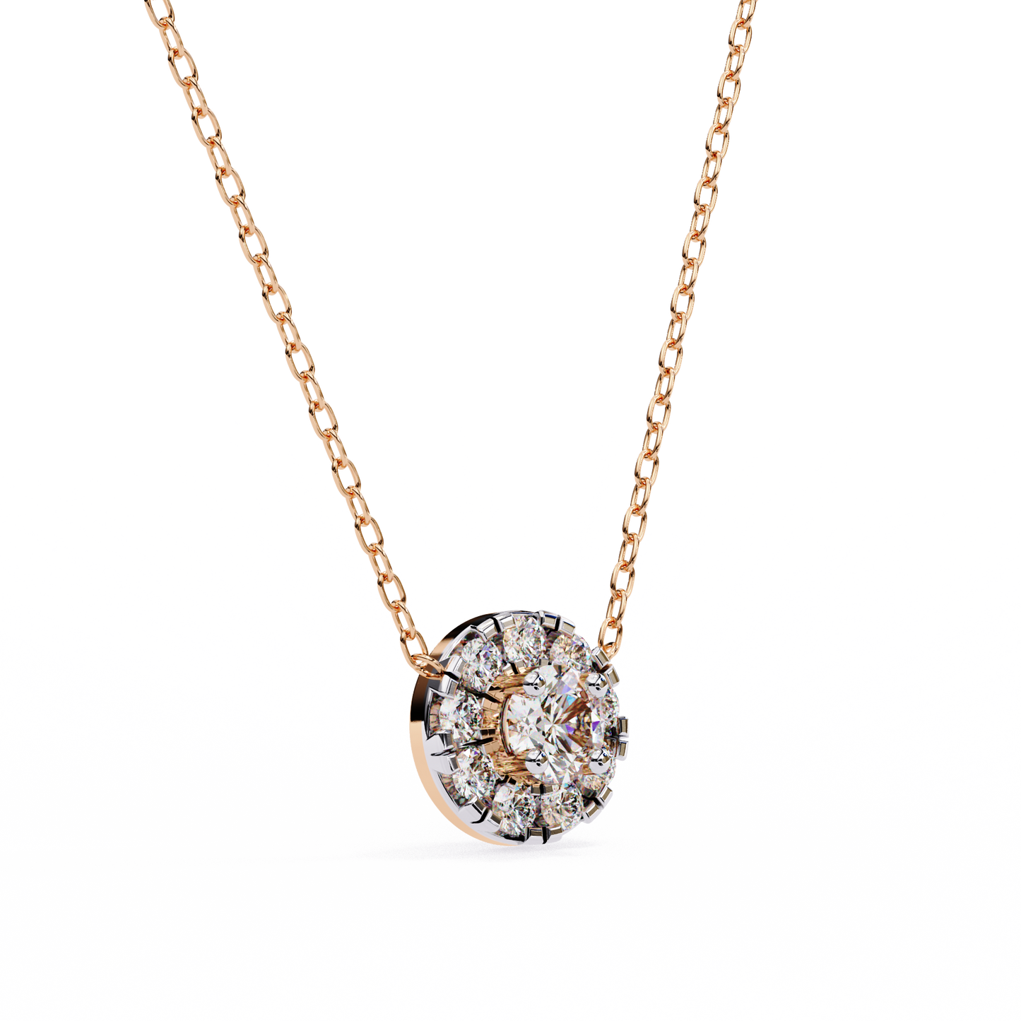 halo brilliance lab grown diamond necklace