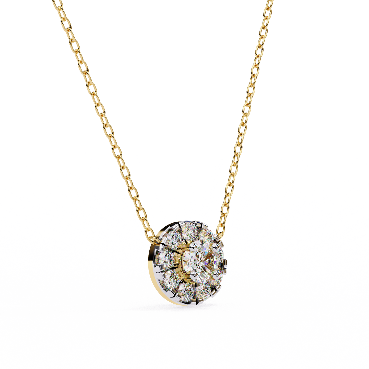 halo brilliance lab grown diamond necklace