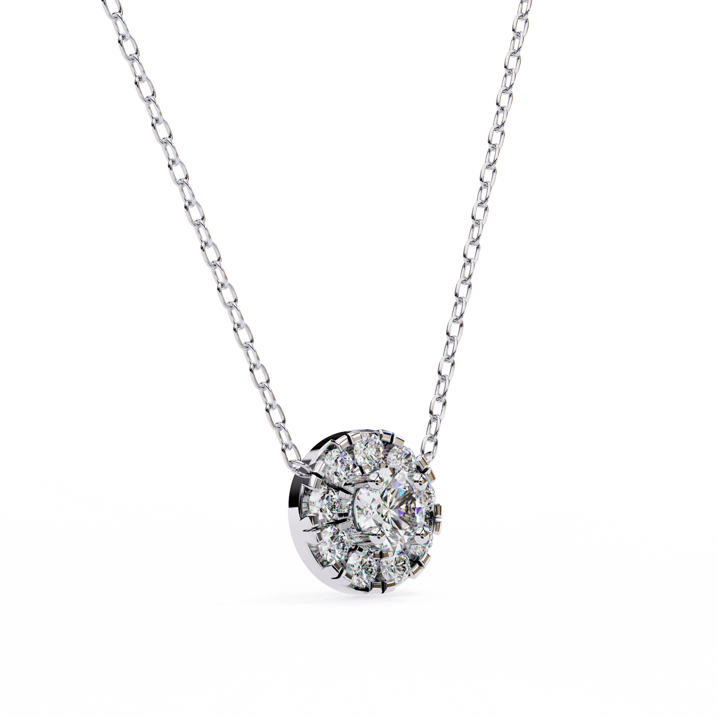 halo brilliance lab grown diamond necklace
