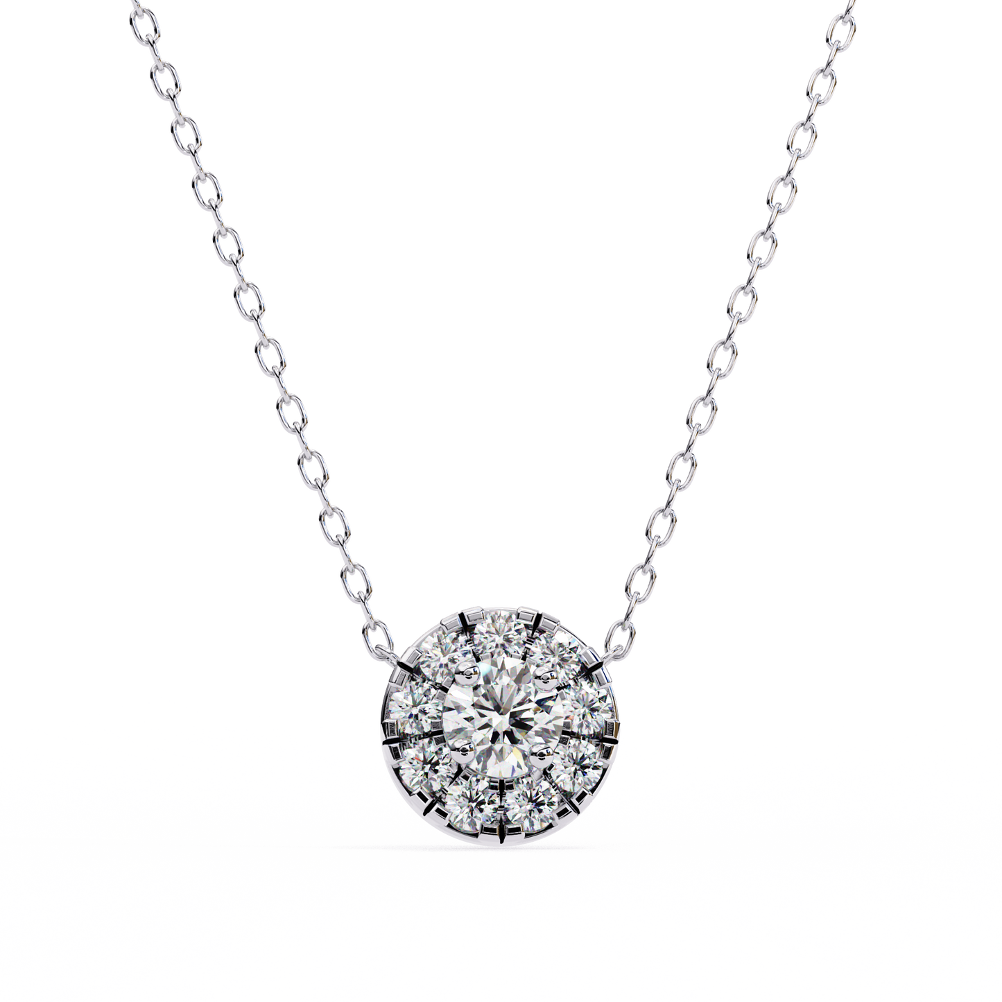 halo brilliance lab grown diamond necklace