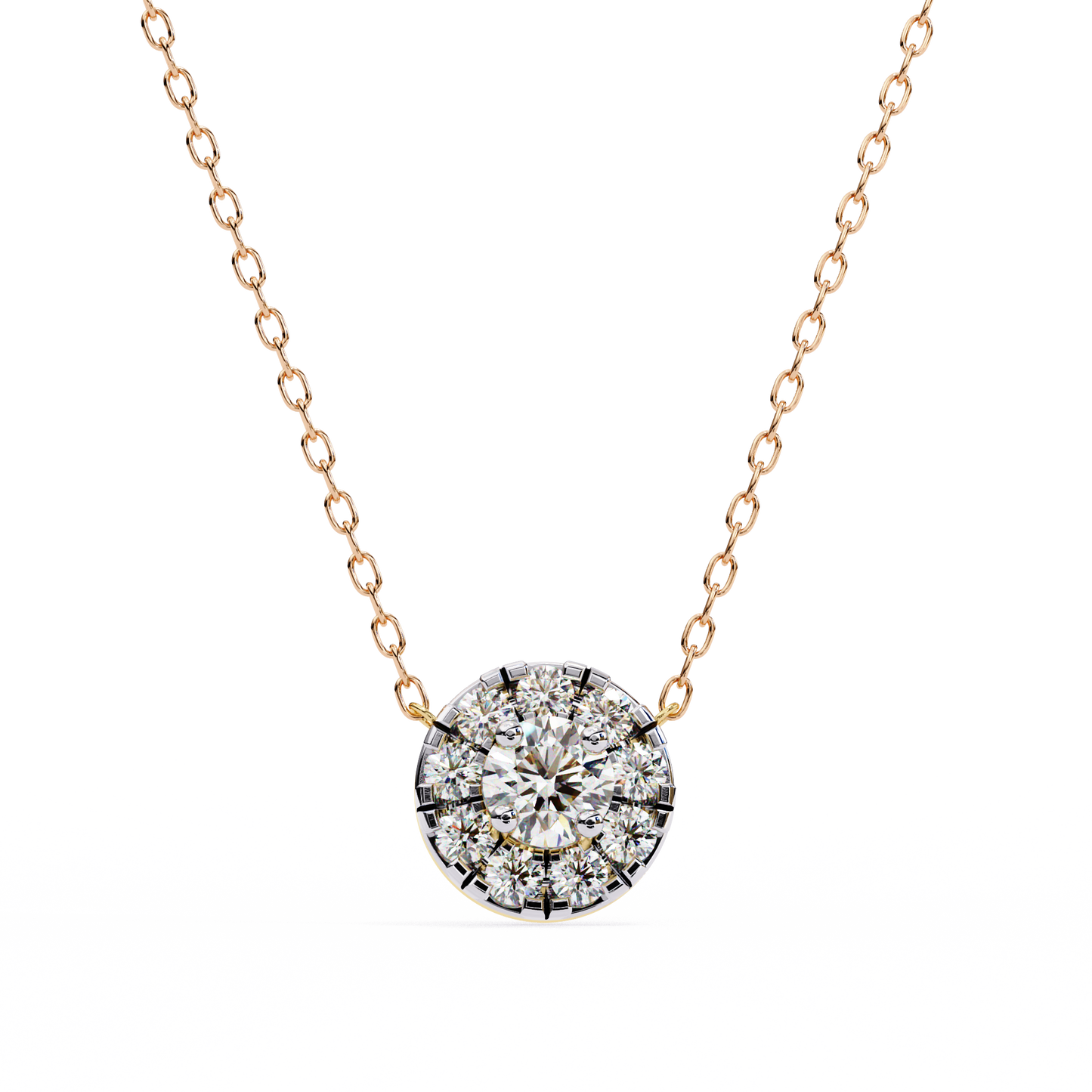 halo brilliance lab grown diamond necklace