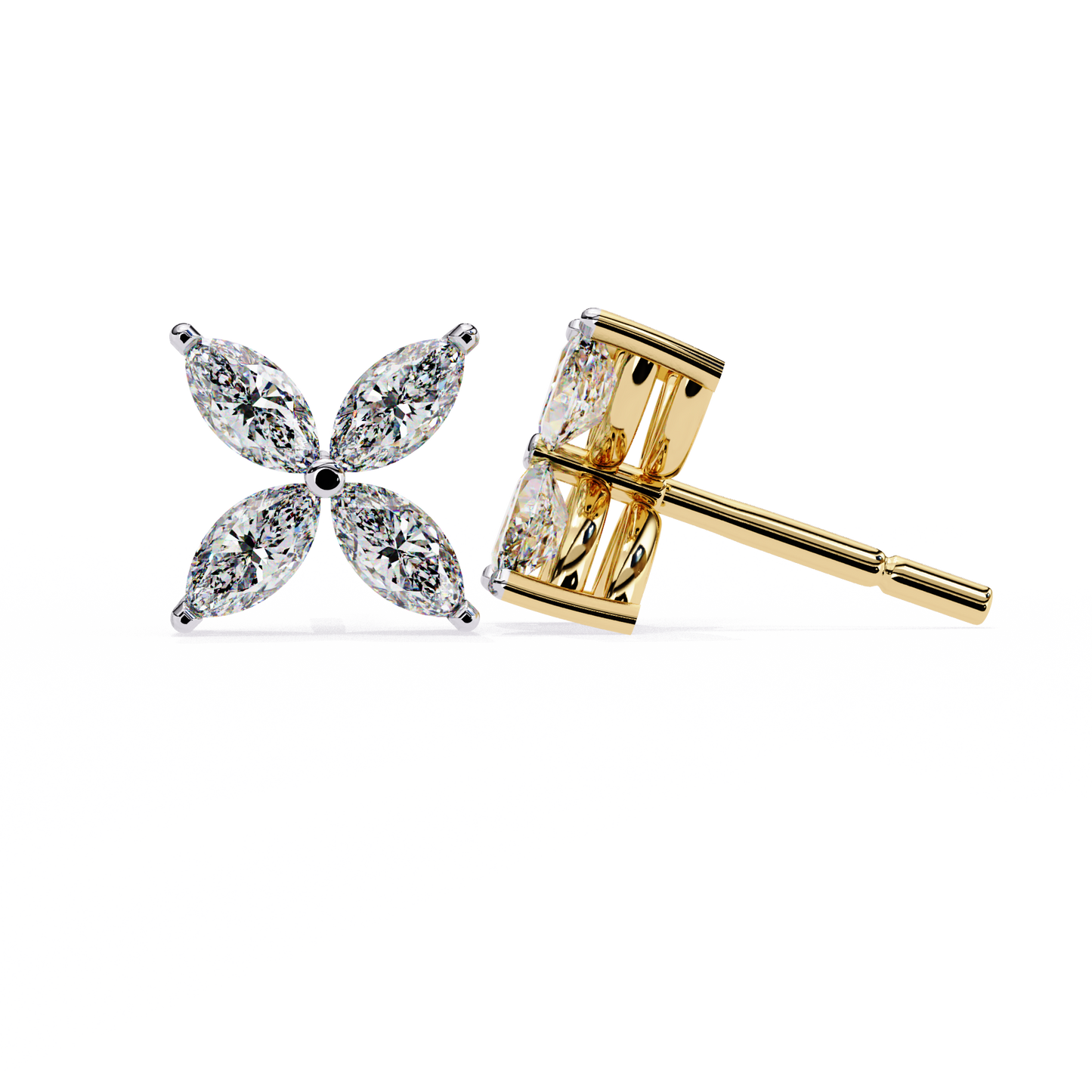 fleuria marquise lab grown diamond studs