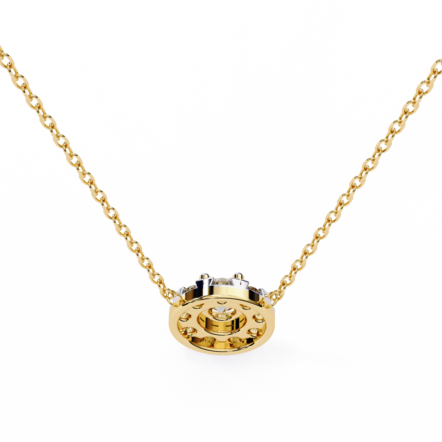halo brilliance lab grown diamond necklace