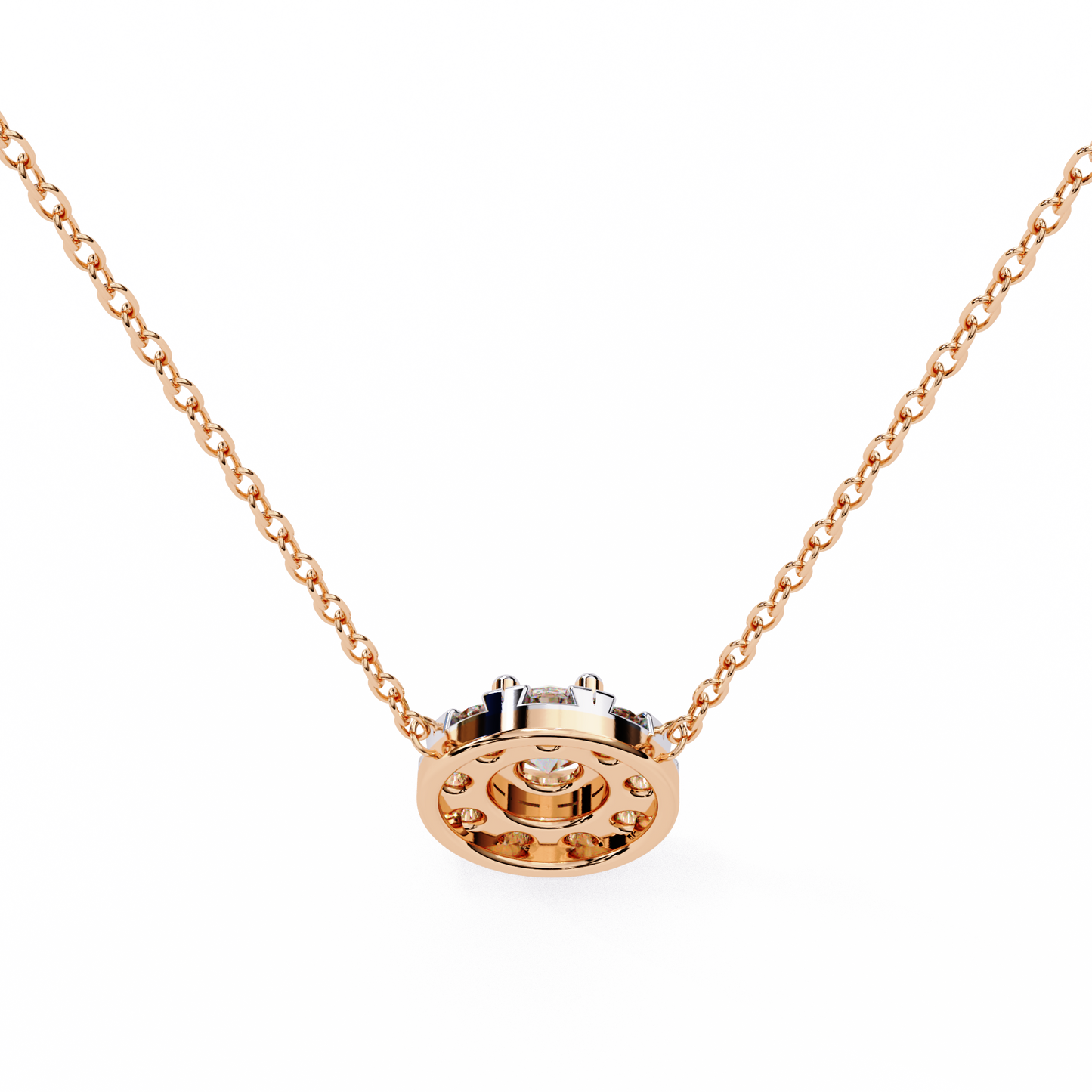 halo brilliance lab grown diamond necklace