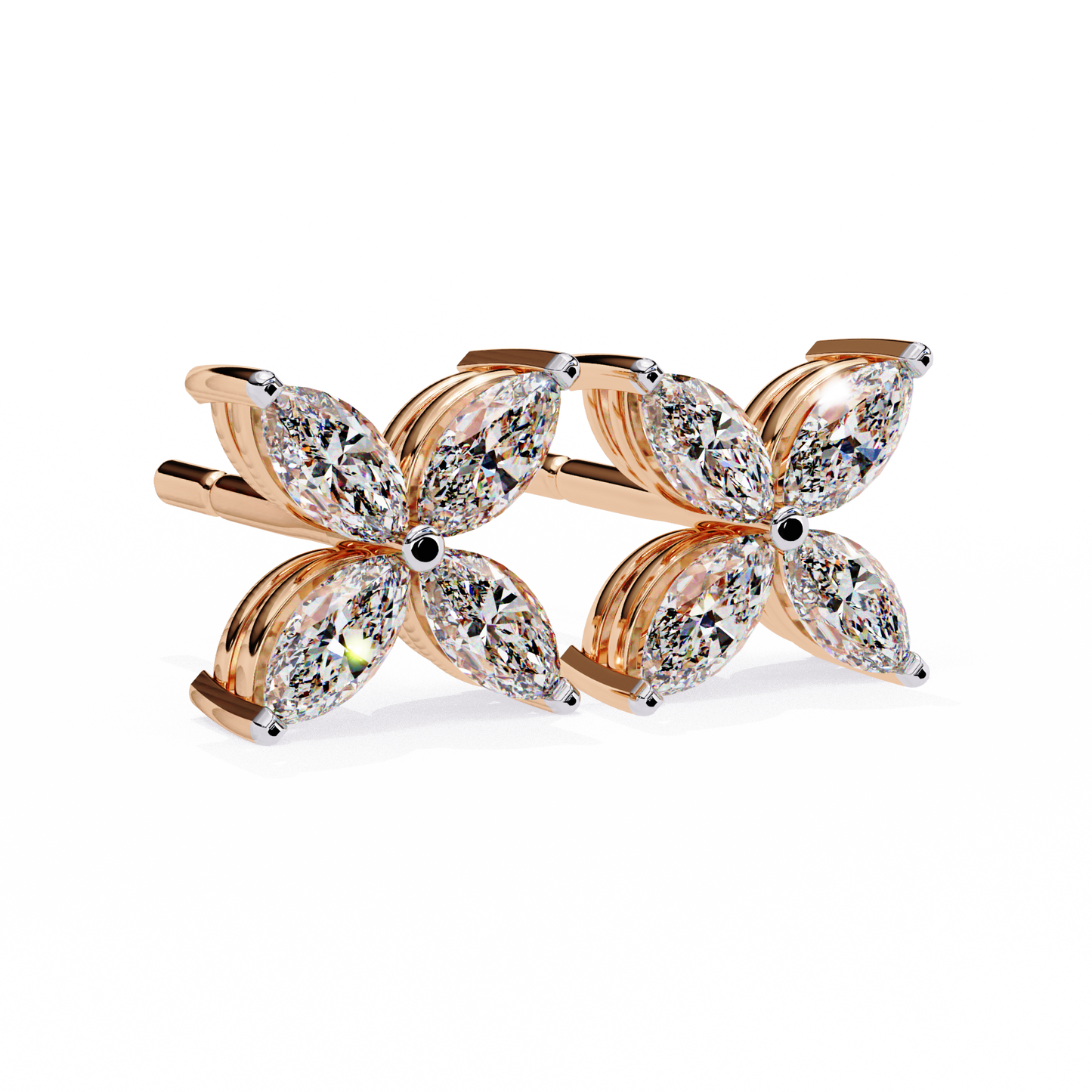 fleuria marquise lab grown diamond studs