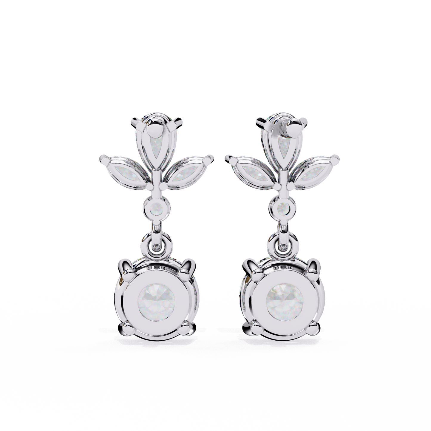 petal dew drop lab grown diamond studs