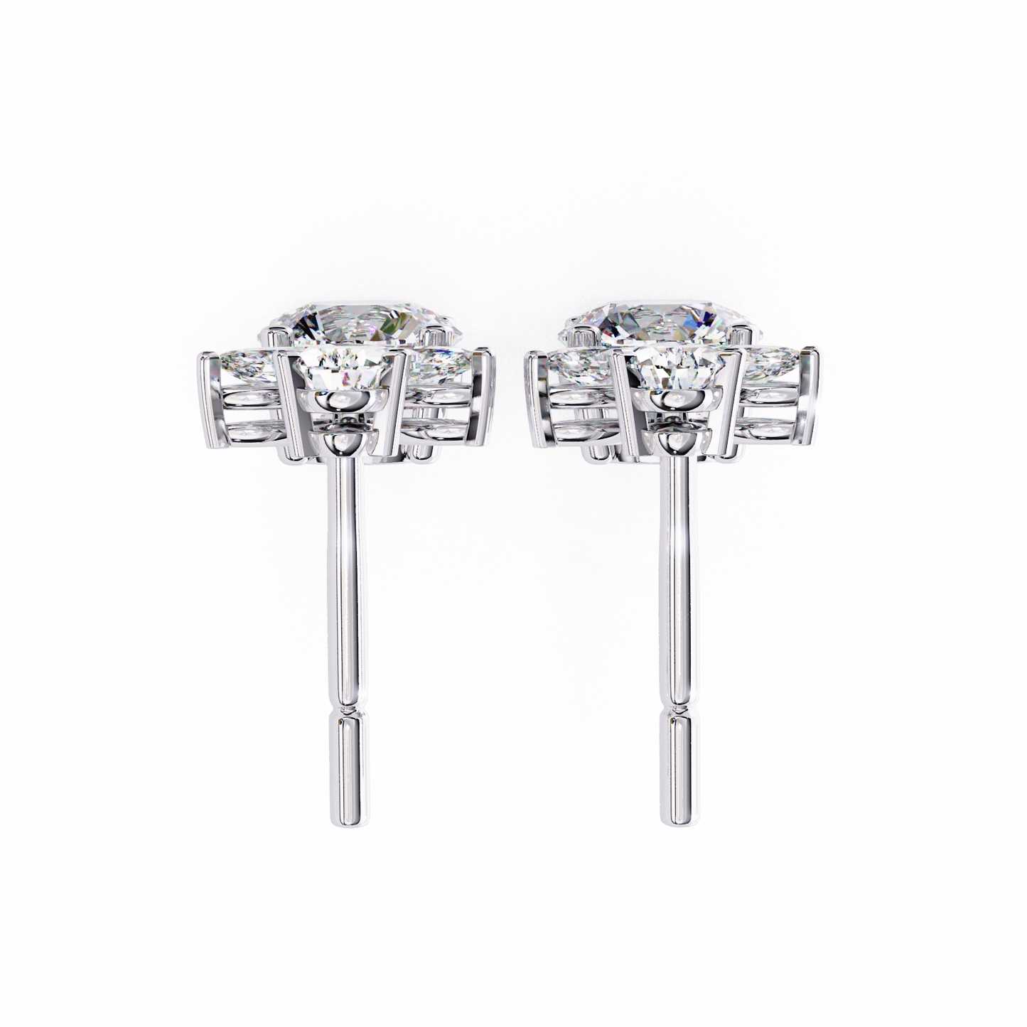petal dew drop lab grown diamond studs
