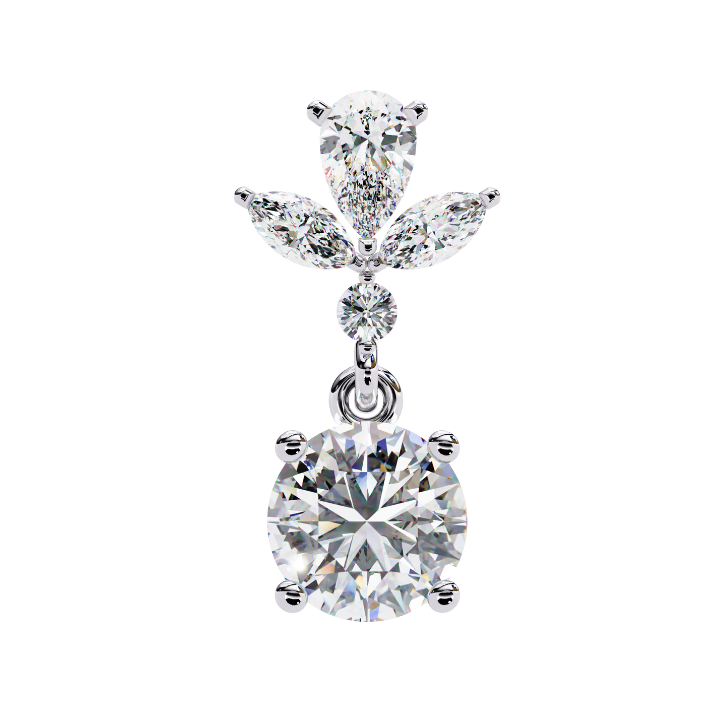 petal dew drop lab grown diamond studs