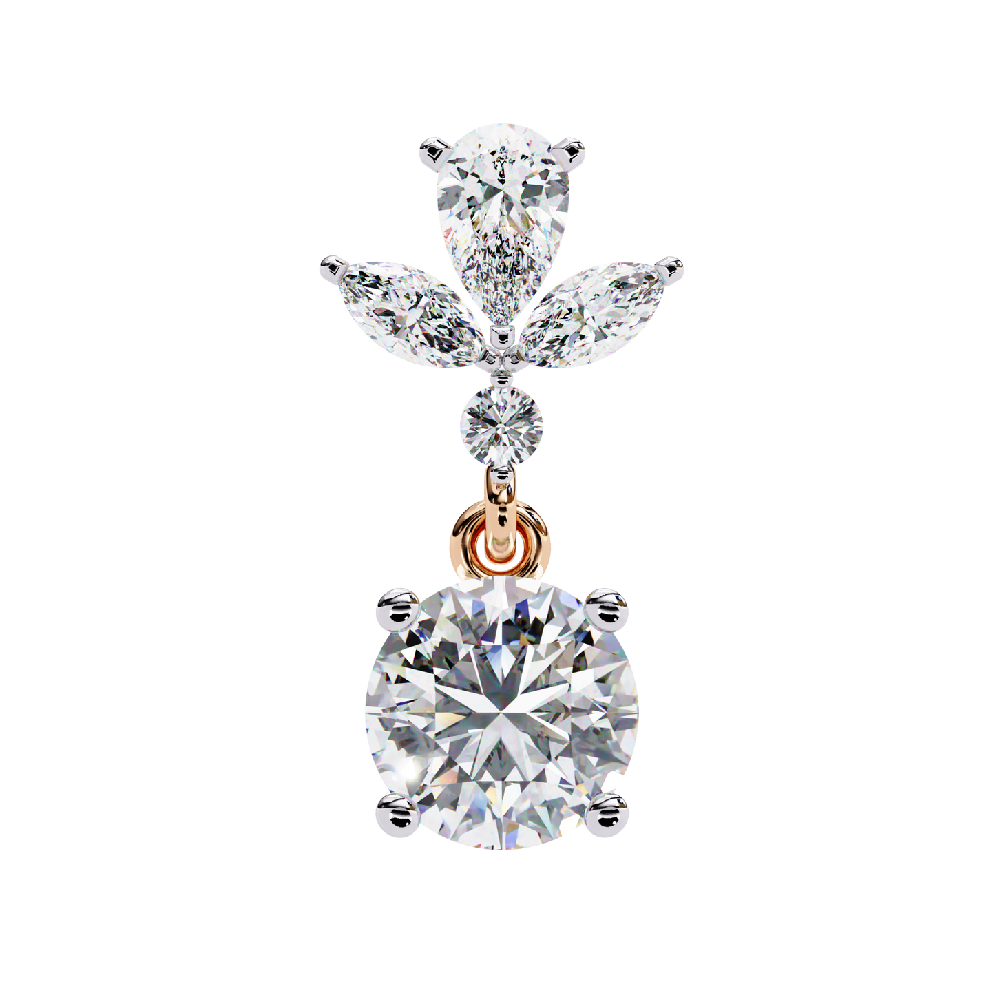 petal dew drop lab grown diamond studs