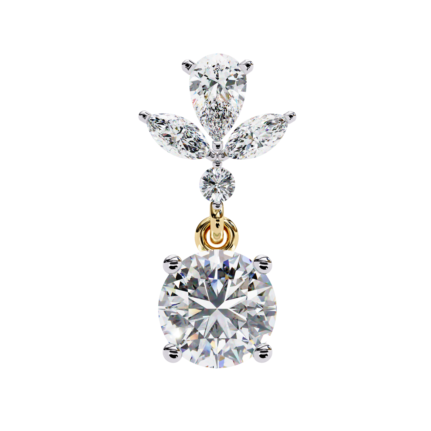 petal dew drop lab grown diamond studs