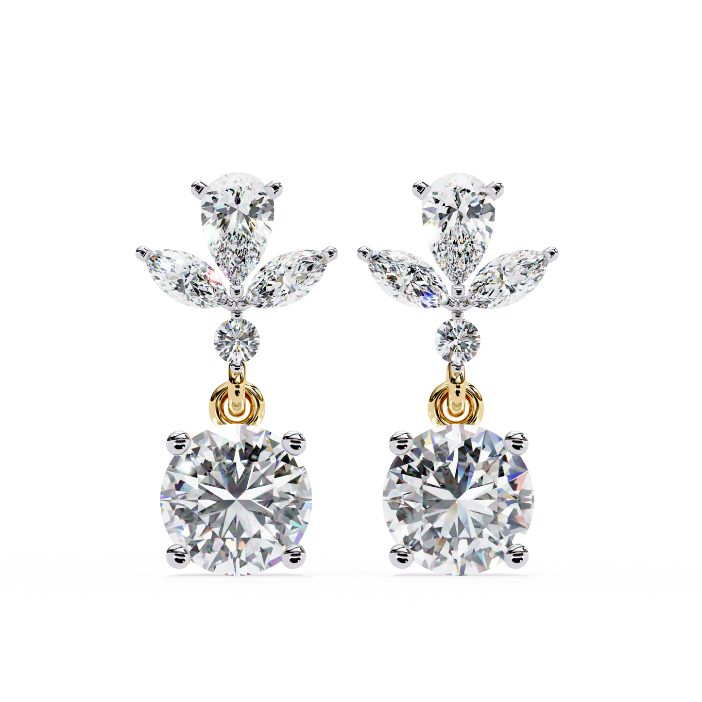 petal dew drop lab grown diamond studs