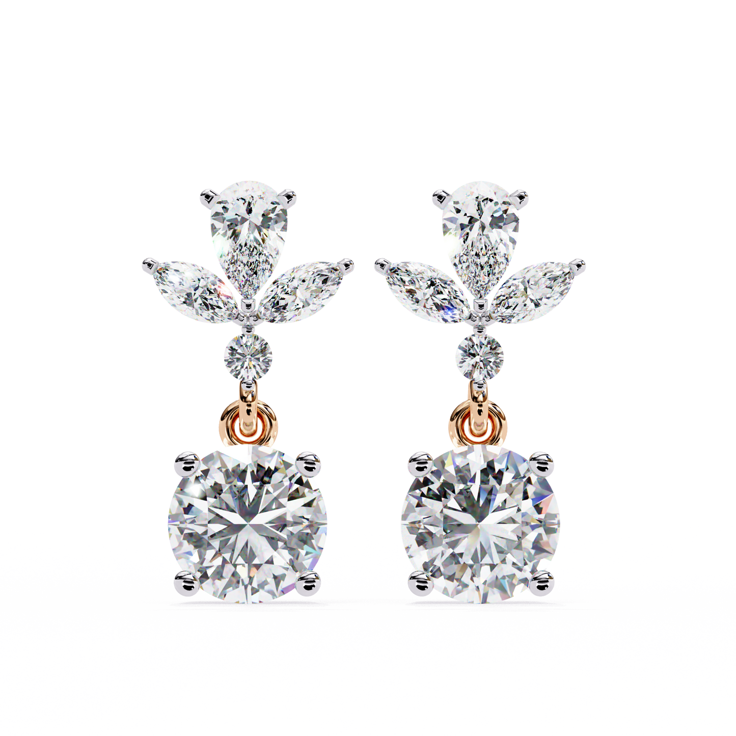 petal dew drop lab grown diamond studs