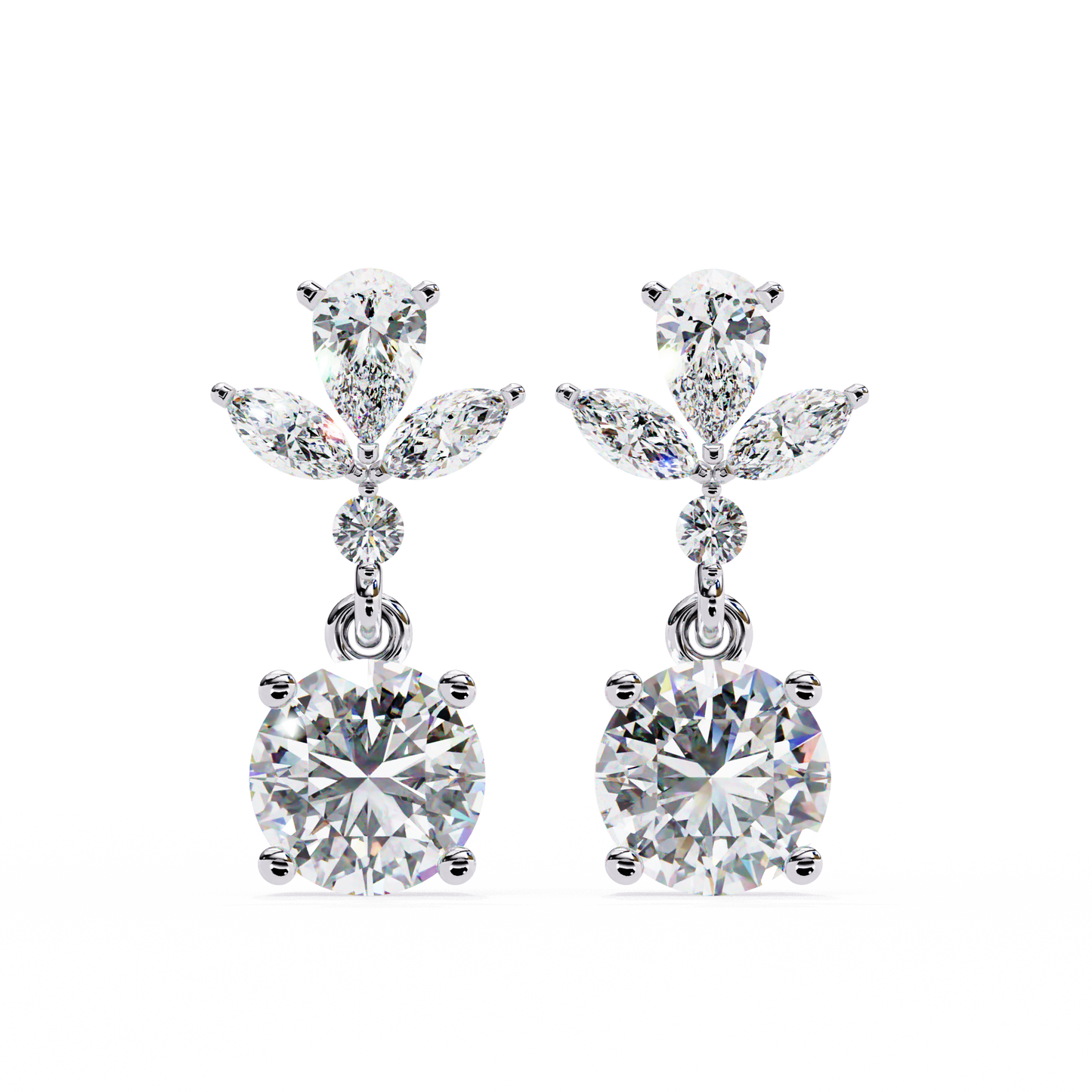 petal dew drop lab grown diamond studs