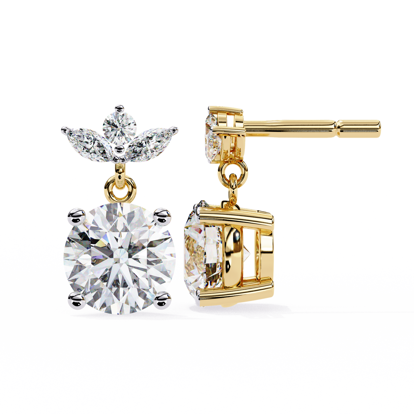 celeste marquise drop lab grown diamond studs