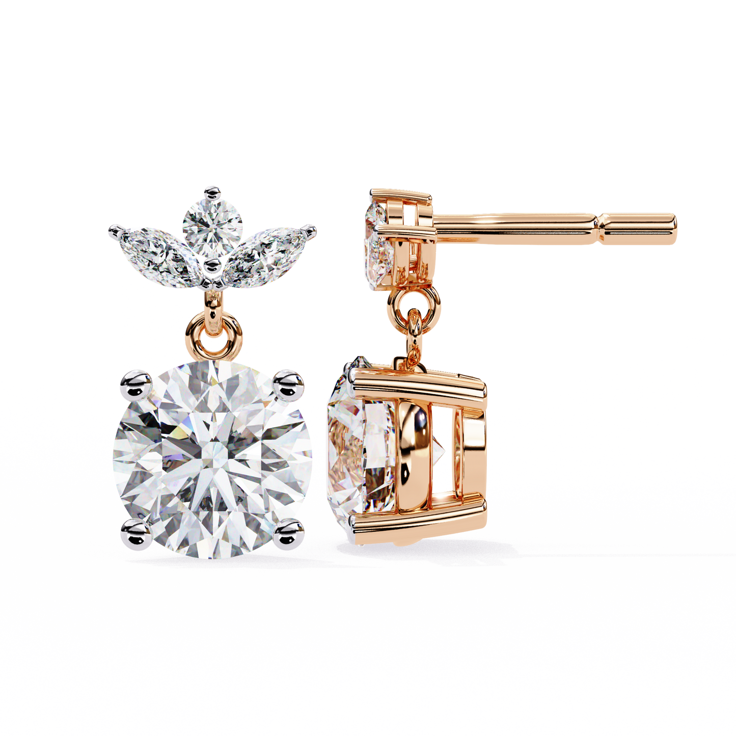 celeste marquise drop lab grown diamond studs