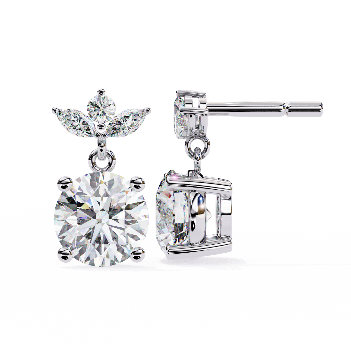 celeste marquise drop lab grown diamond studs