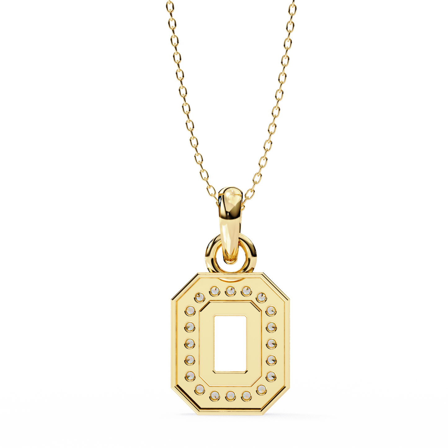 geo halo lab grown diamond pendant