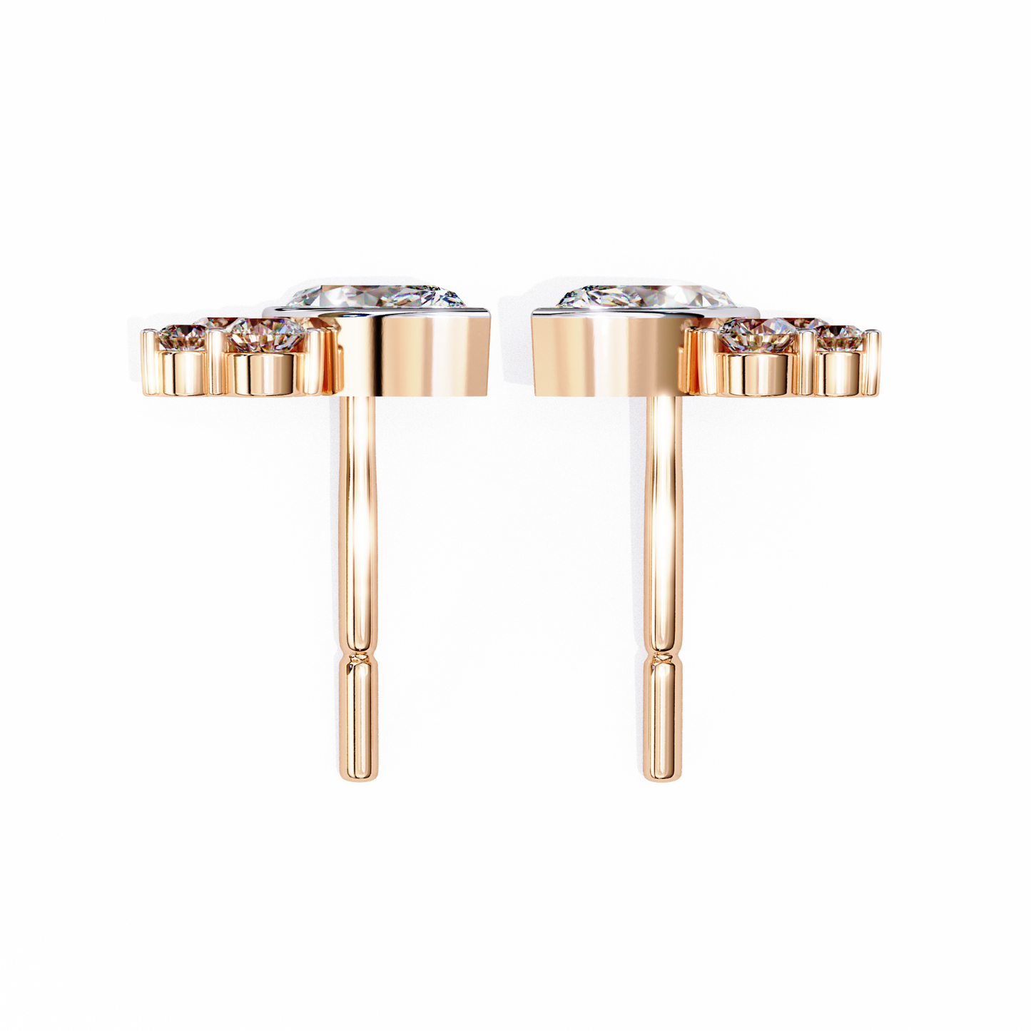 bliss marquise & pear bezel lab grown diamond studs