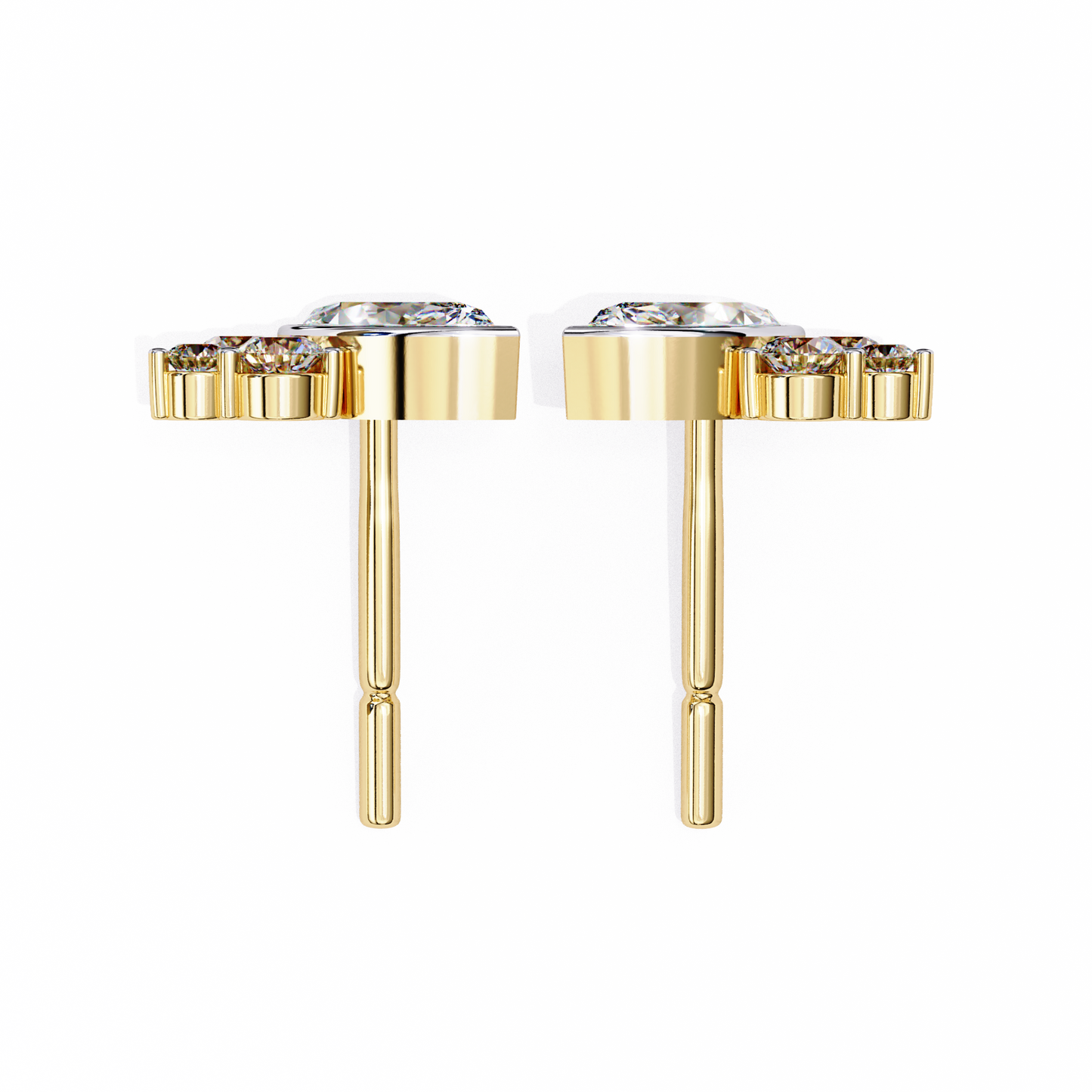 bliss marquise & pear bezel lab grown diamond studs