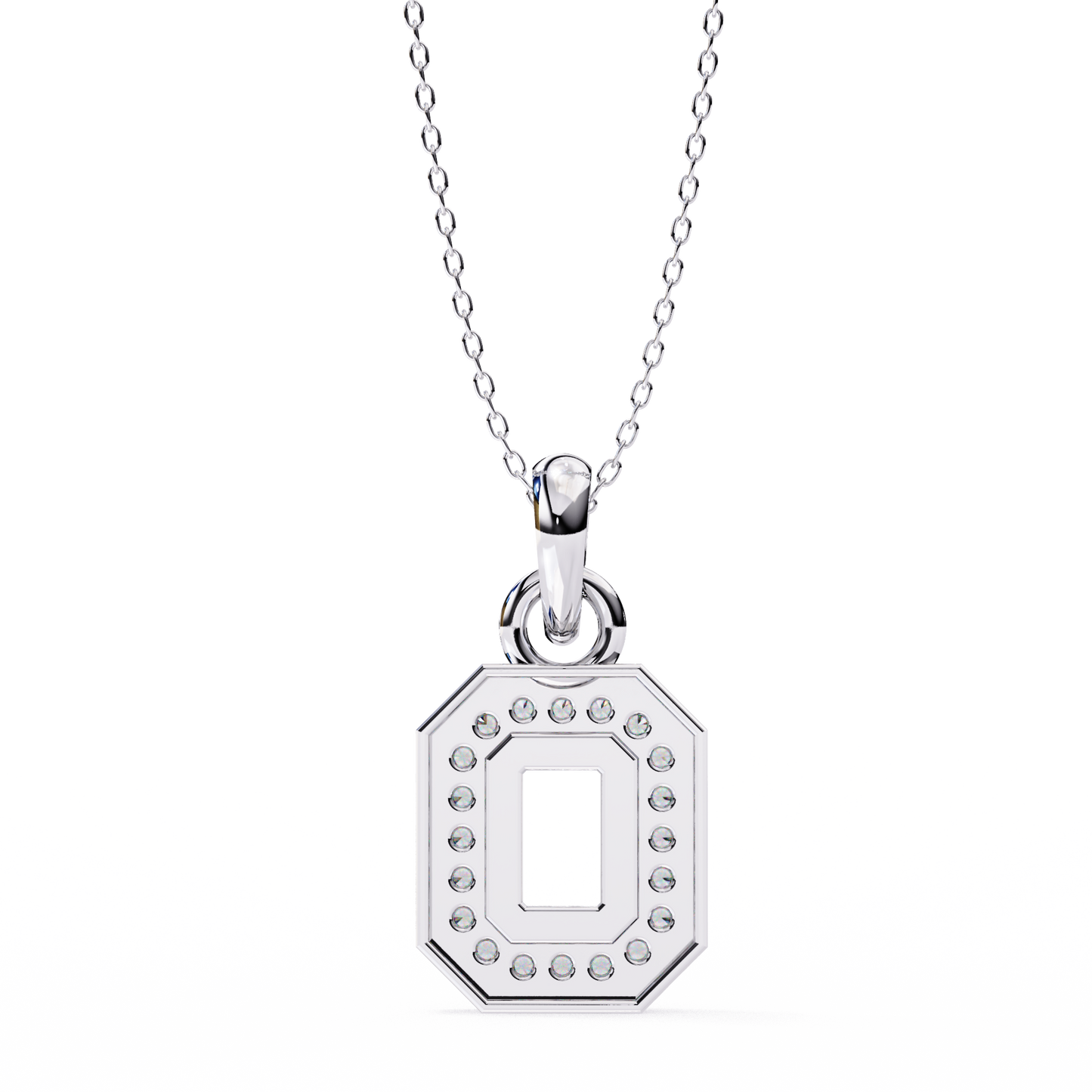 geo halo lab grown diamond pendant