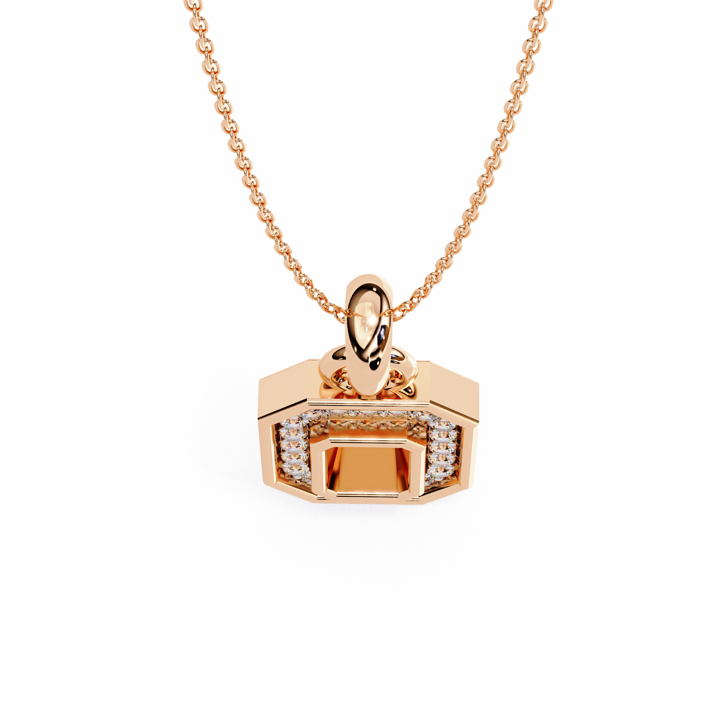 geo halo lab grown diamond pendant