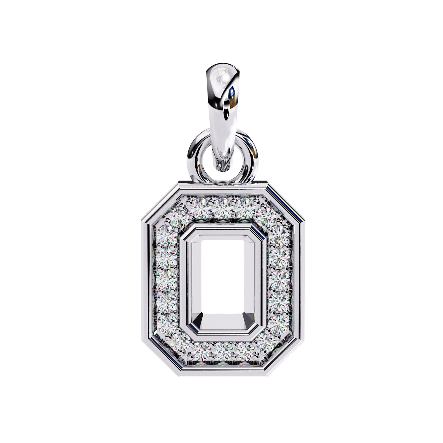 geo halo lab grown diamond pendant