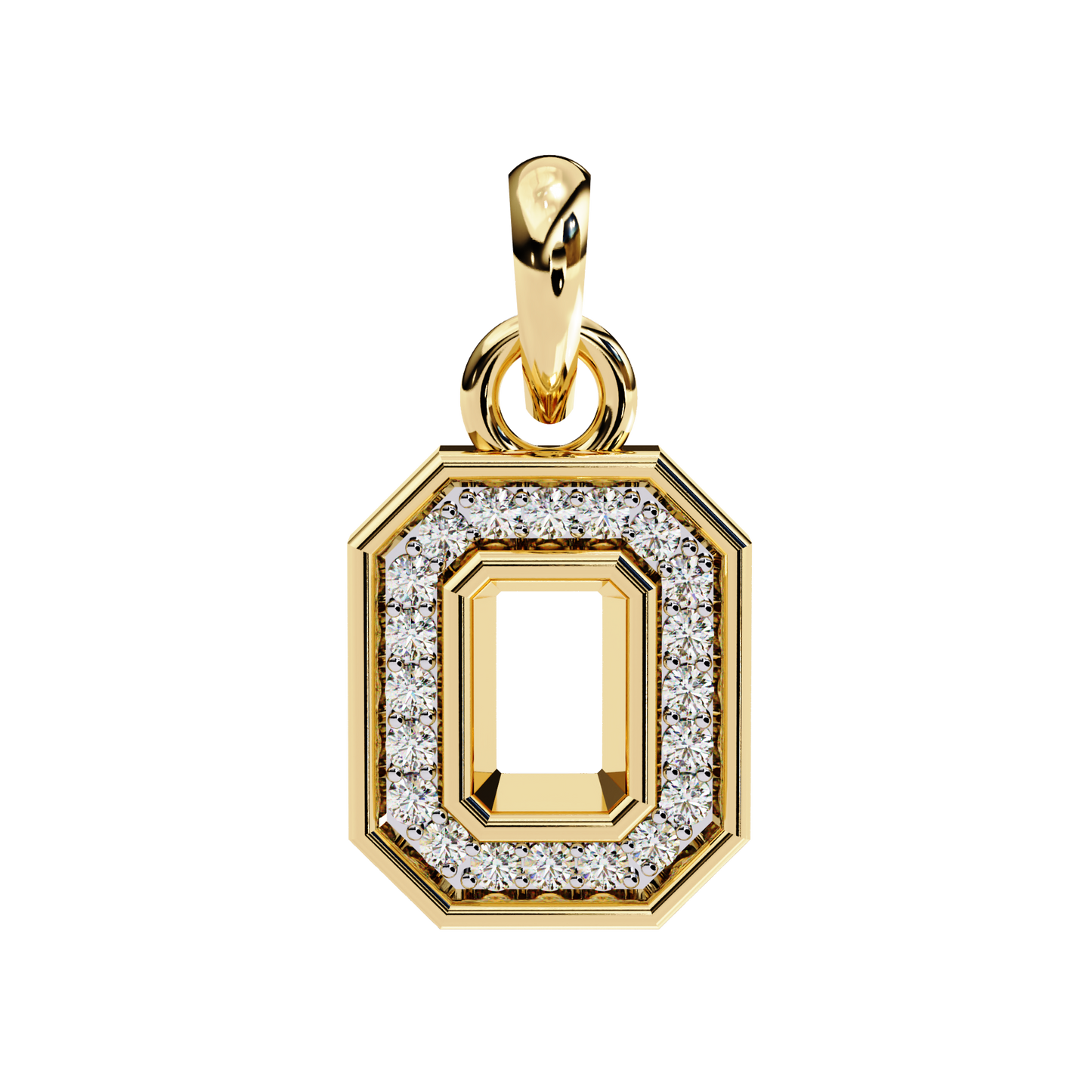 geo halo lab grown diamond pendant