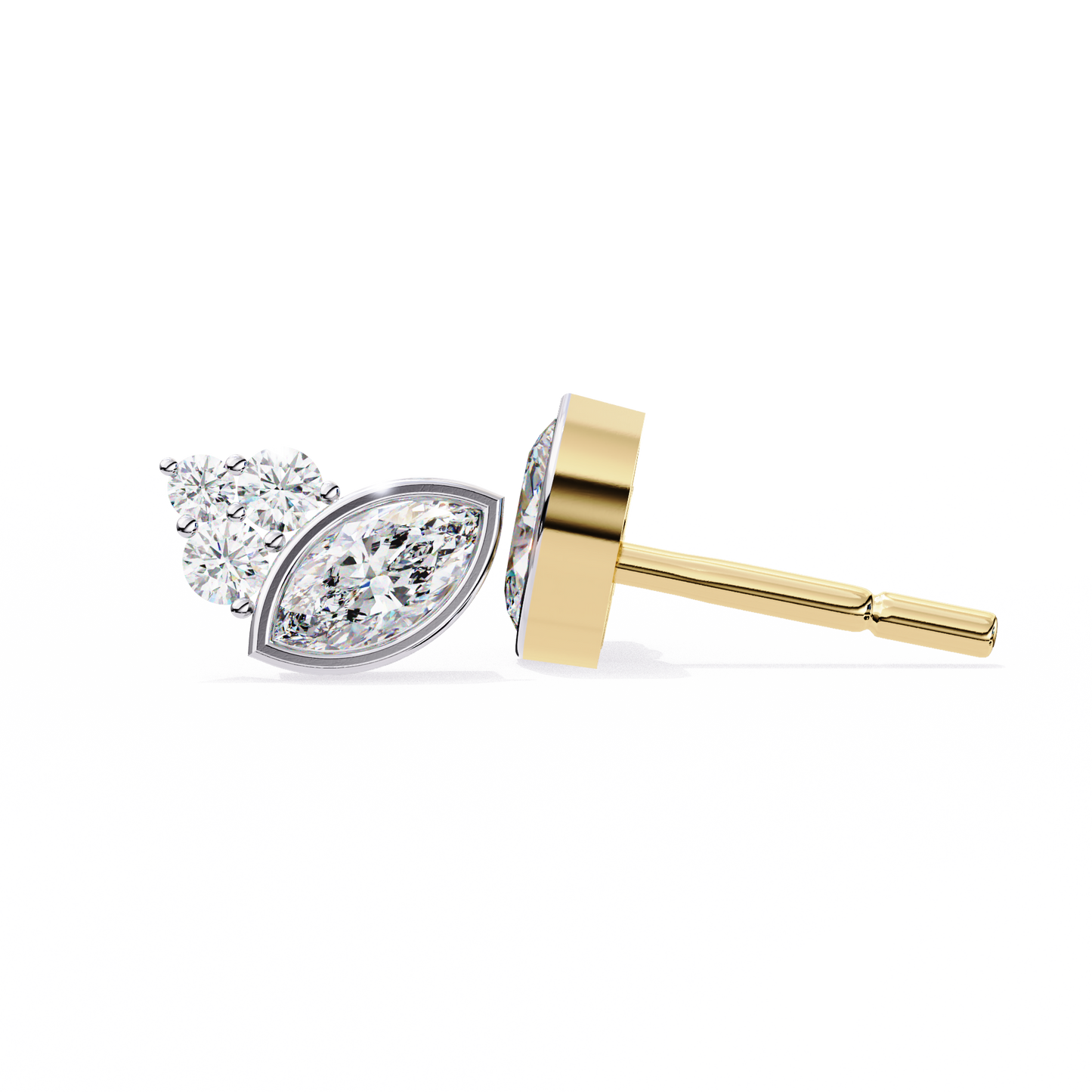 bliss marquise & pear bezel lab grown diamond studs
