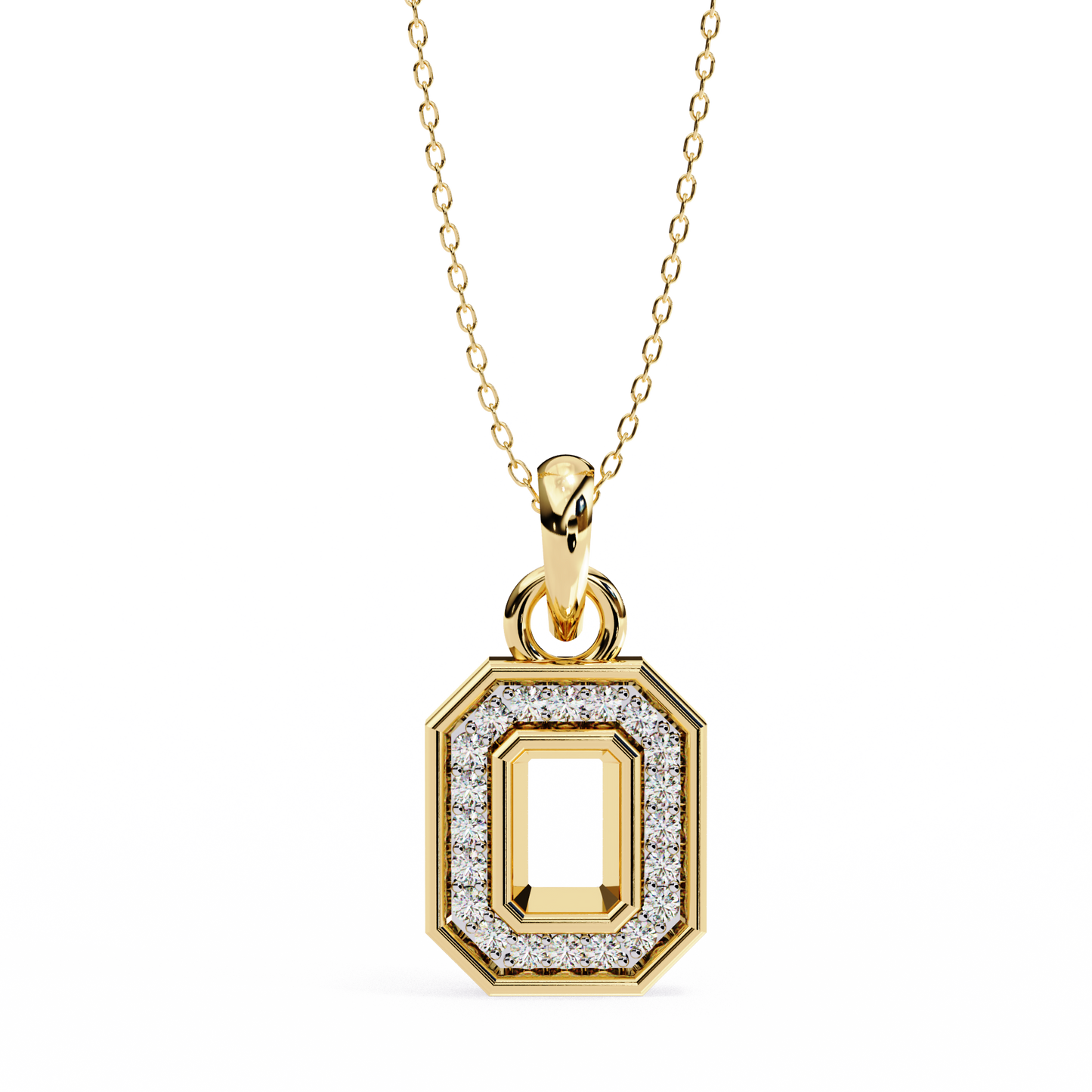 geo halo lab grown diamond pendant