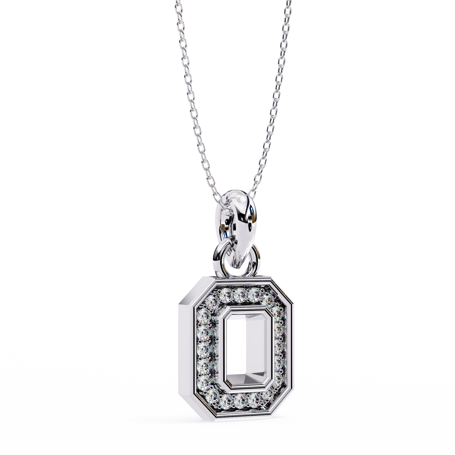 geo halo lab grown diamond pendant