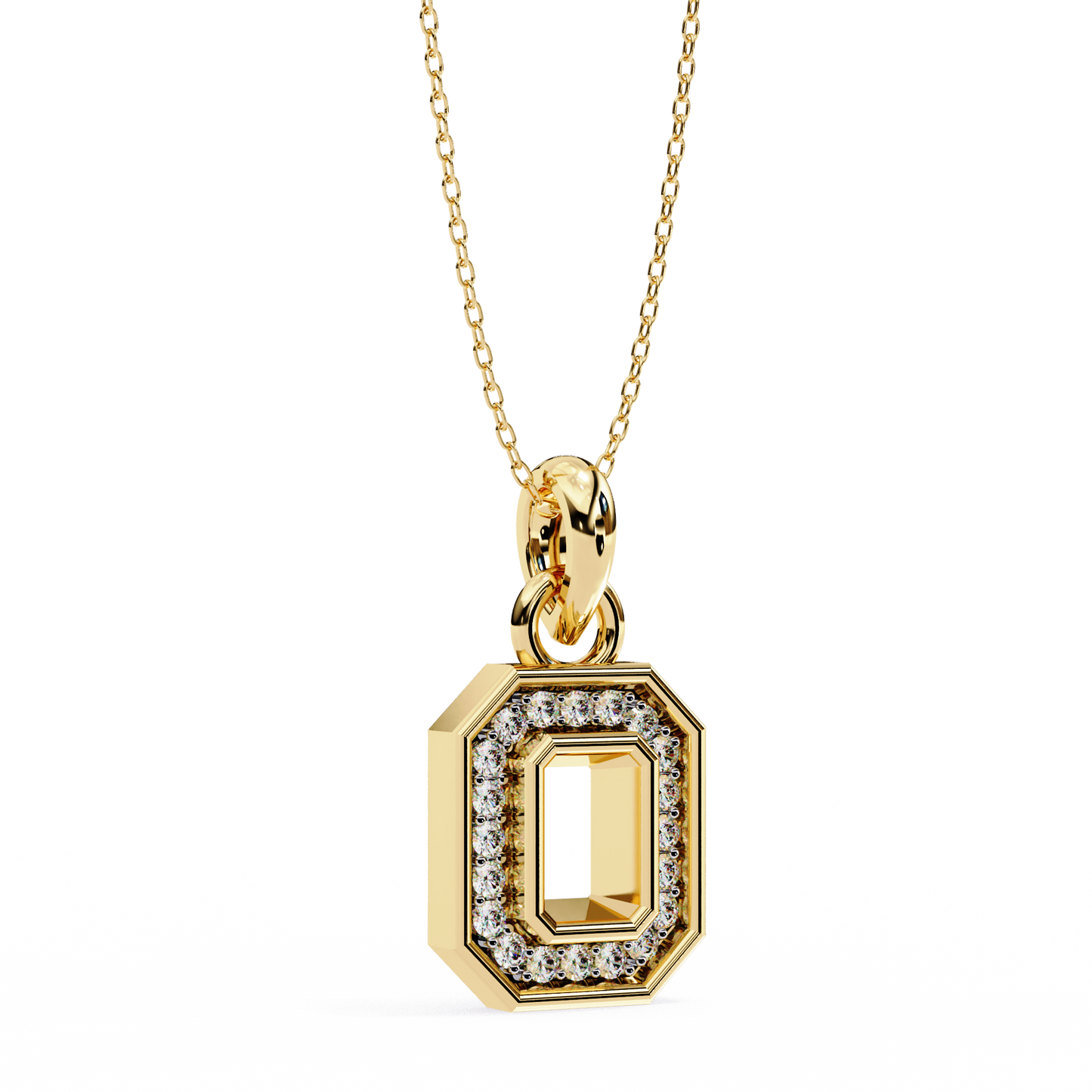 geo halo lab grown diamond pendant