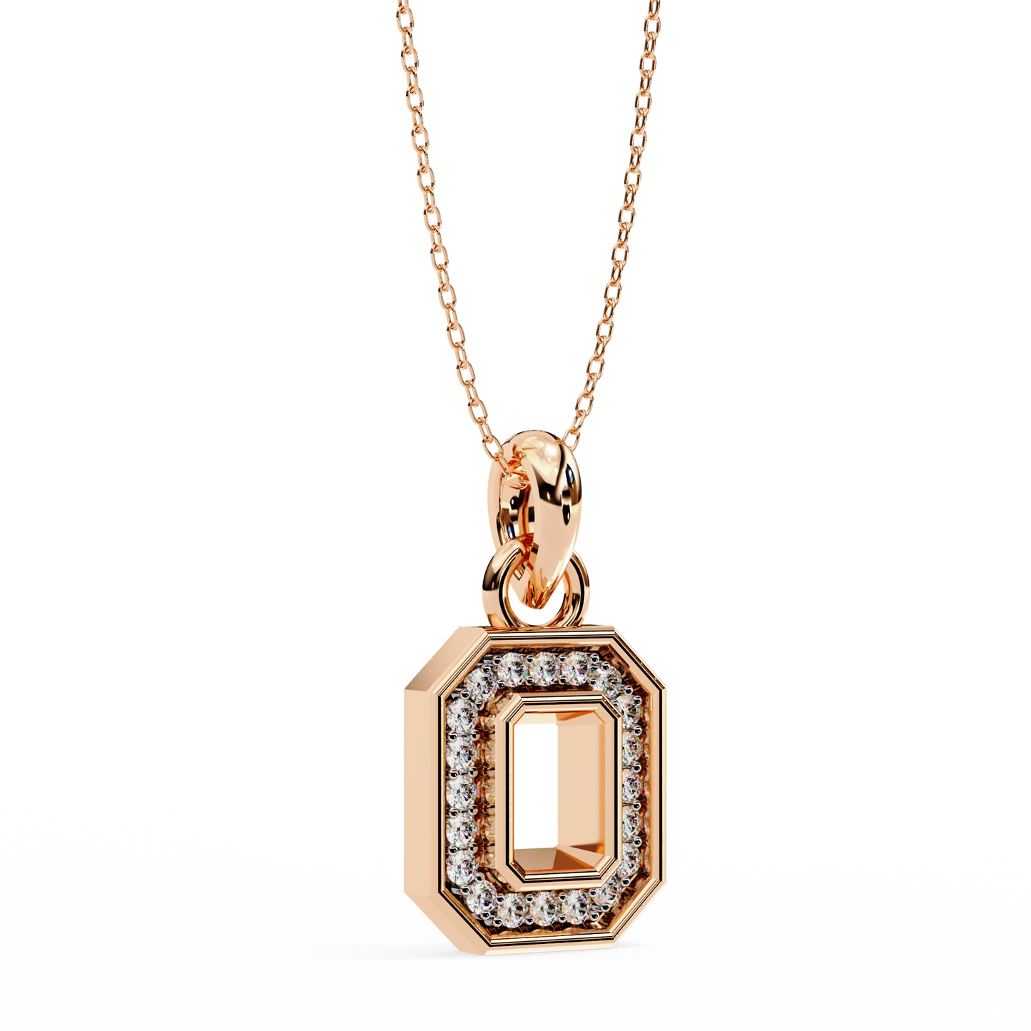 geo halo lab grown diamond pendant